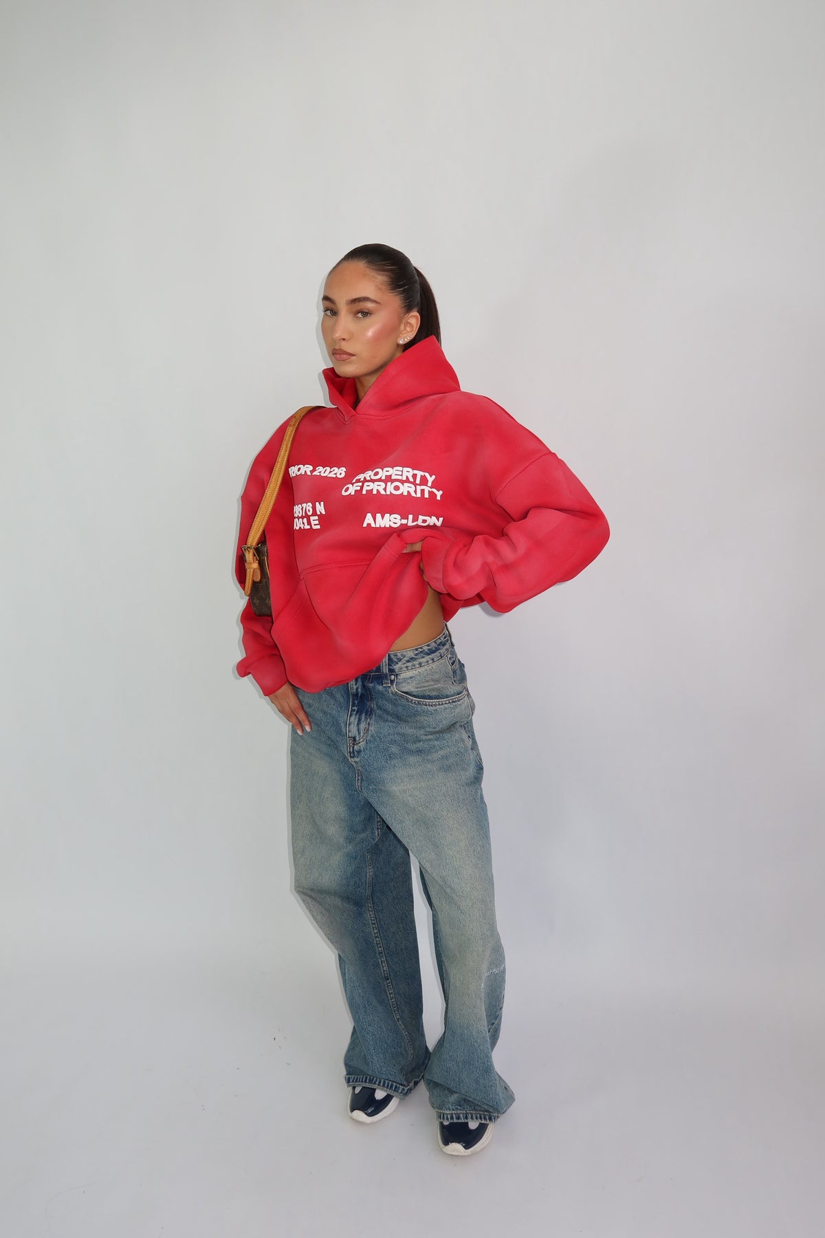 Priority hoodie ~ cloud red