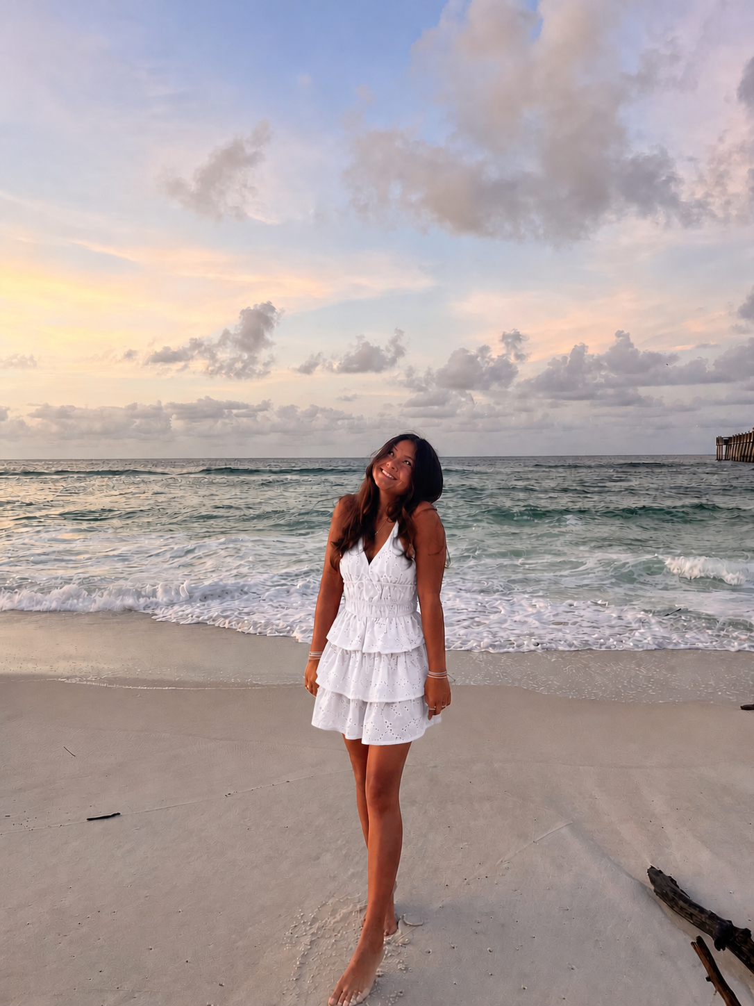 Lace top halter white