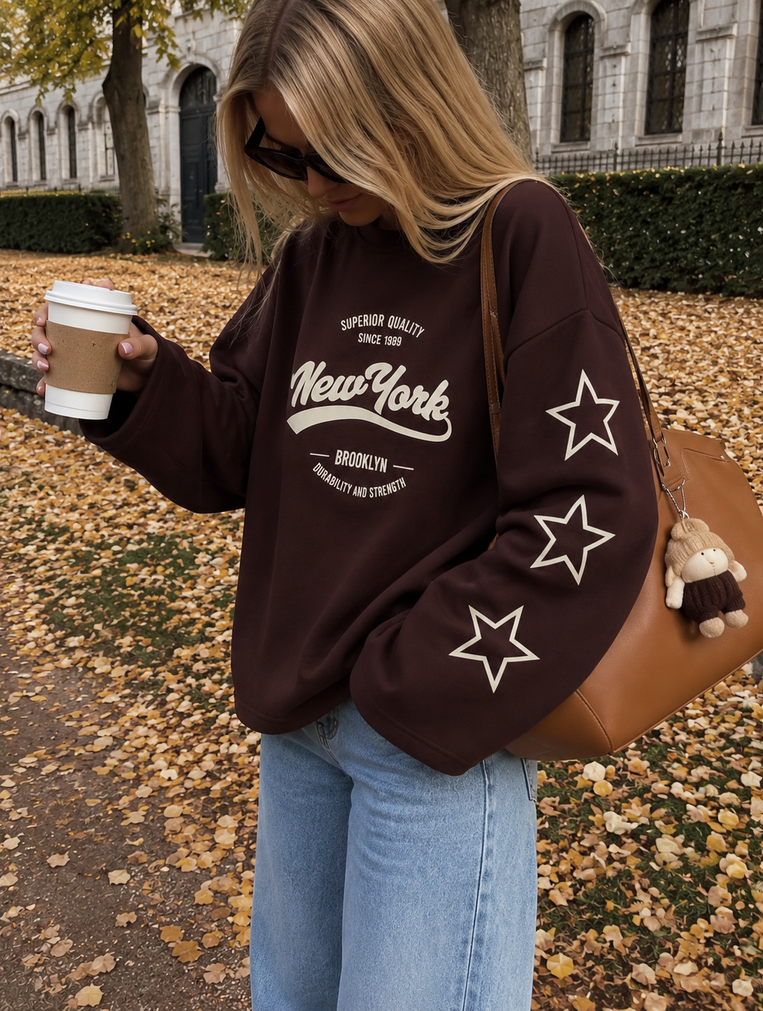 NYC star sweatshirt brown