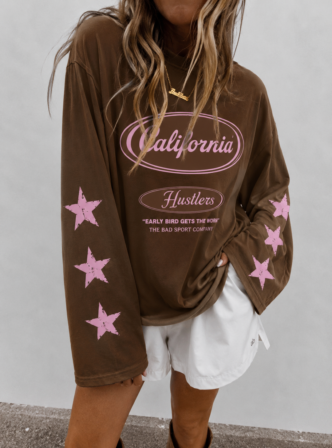 California sweatshirt brown pink