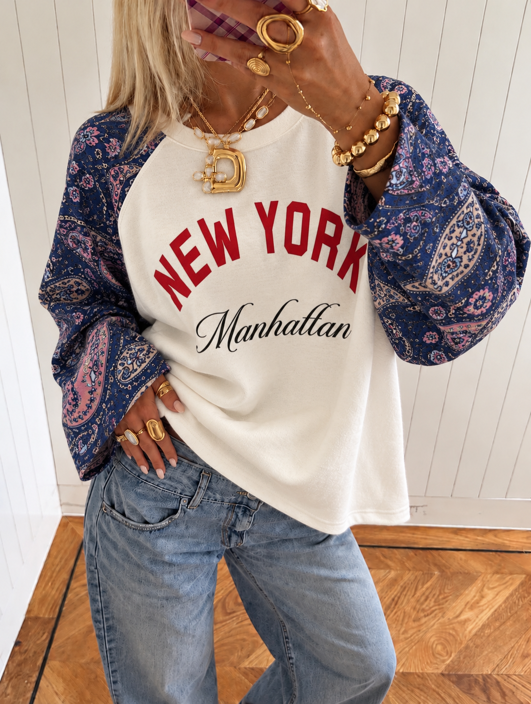 New York Paisley Sweatshirt blue