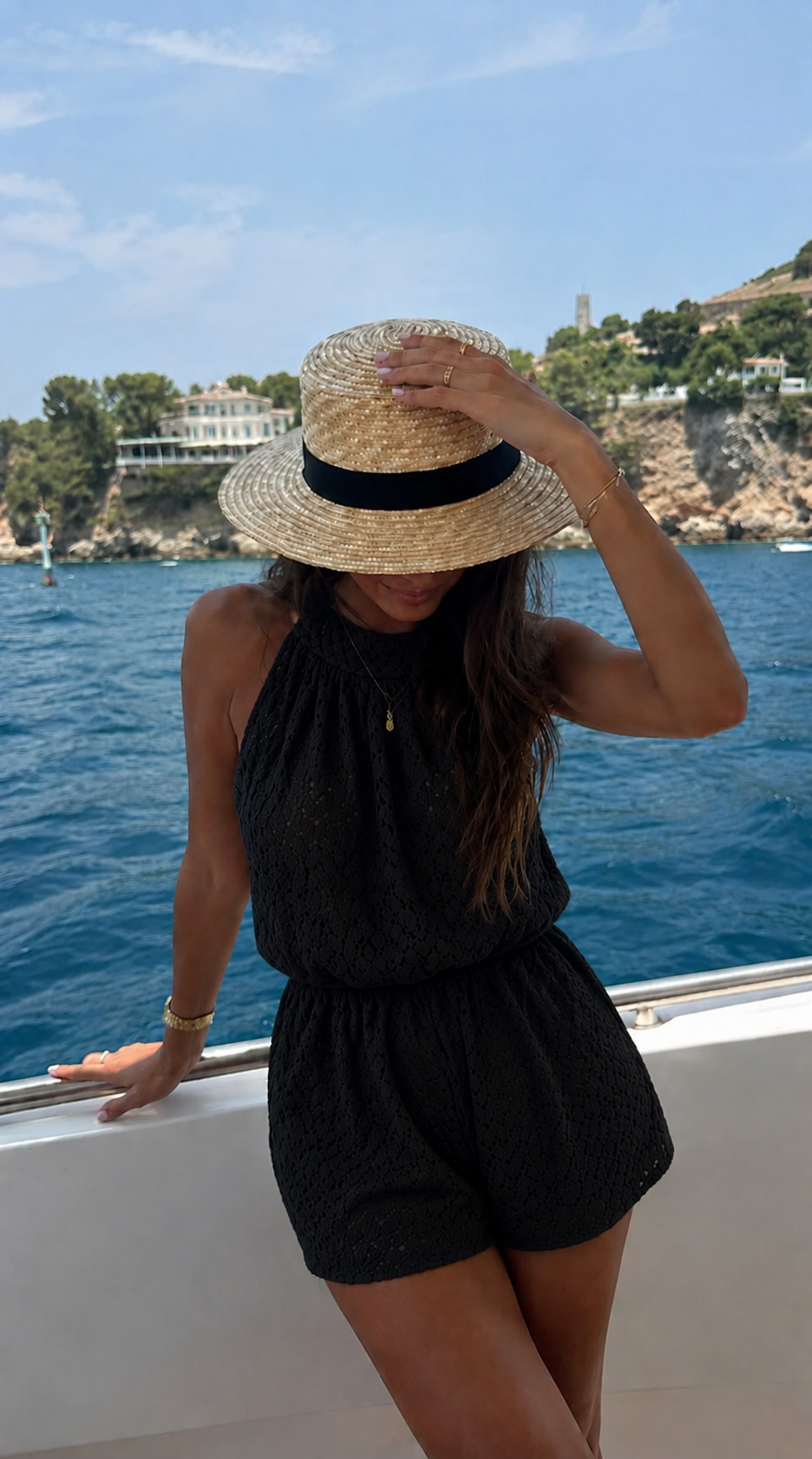 Wavy playsuit zwart