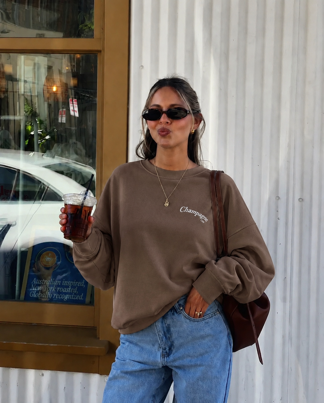 Champagne club sweater warm taupe
