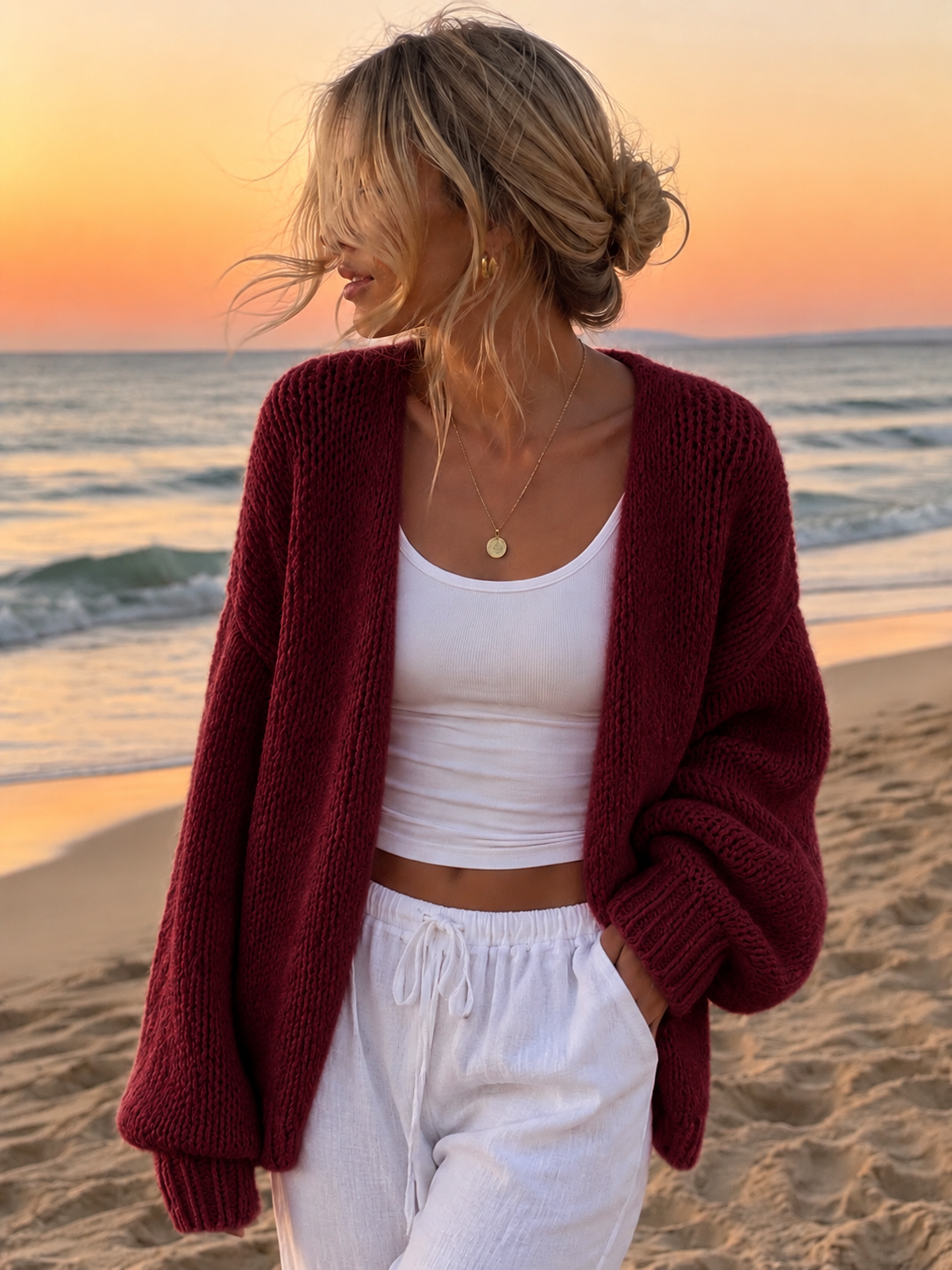 Comfy vest Bordeaux