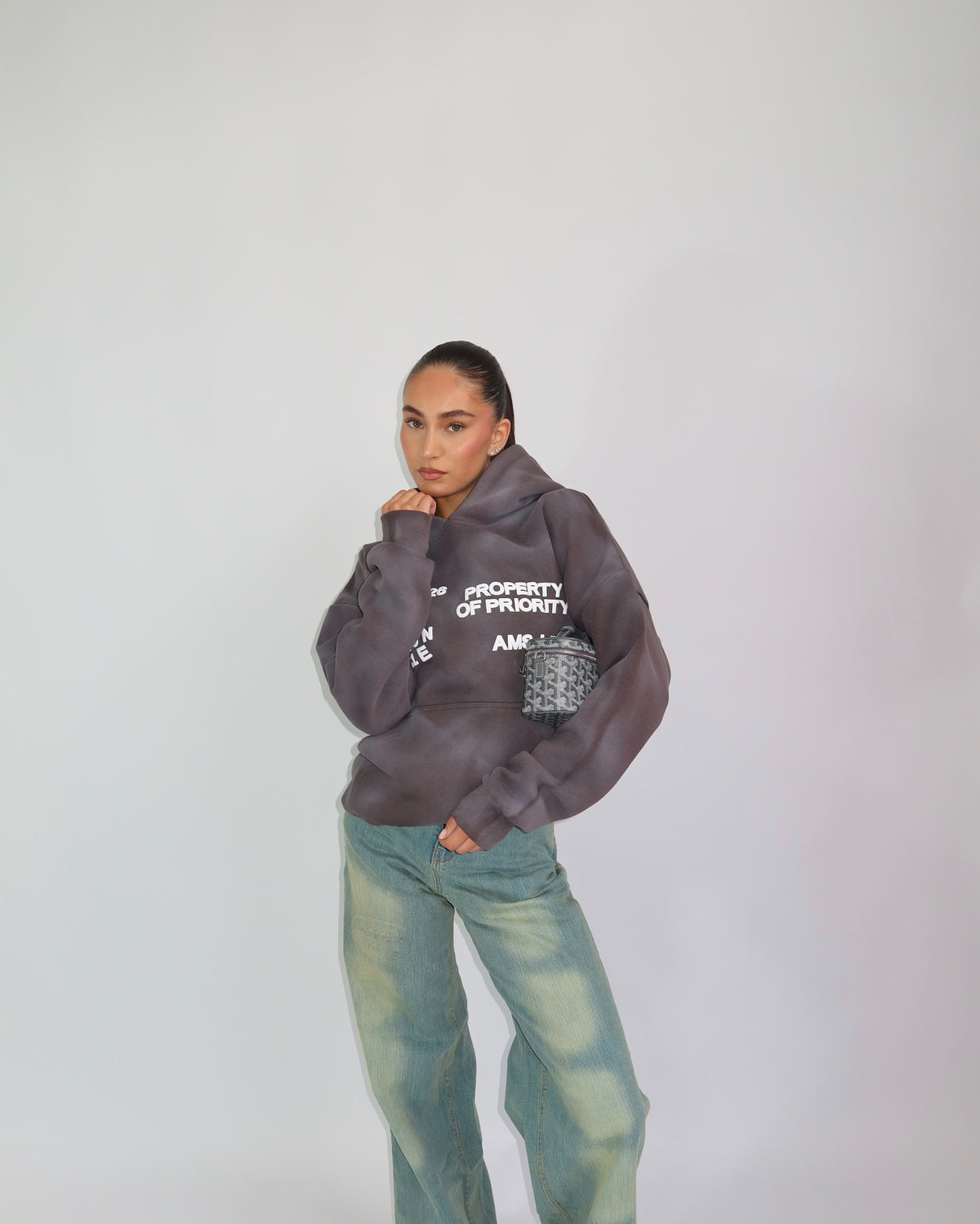 Priority hoodie ~ cloud grey