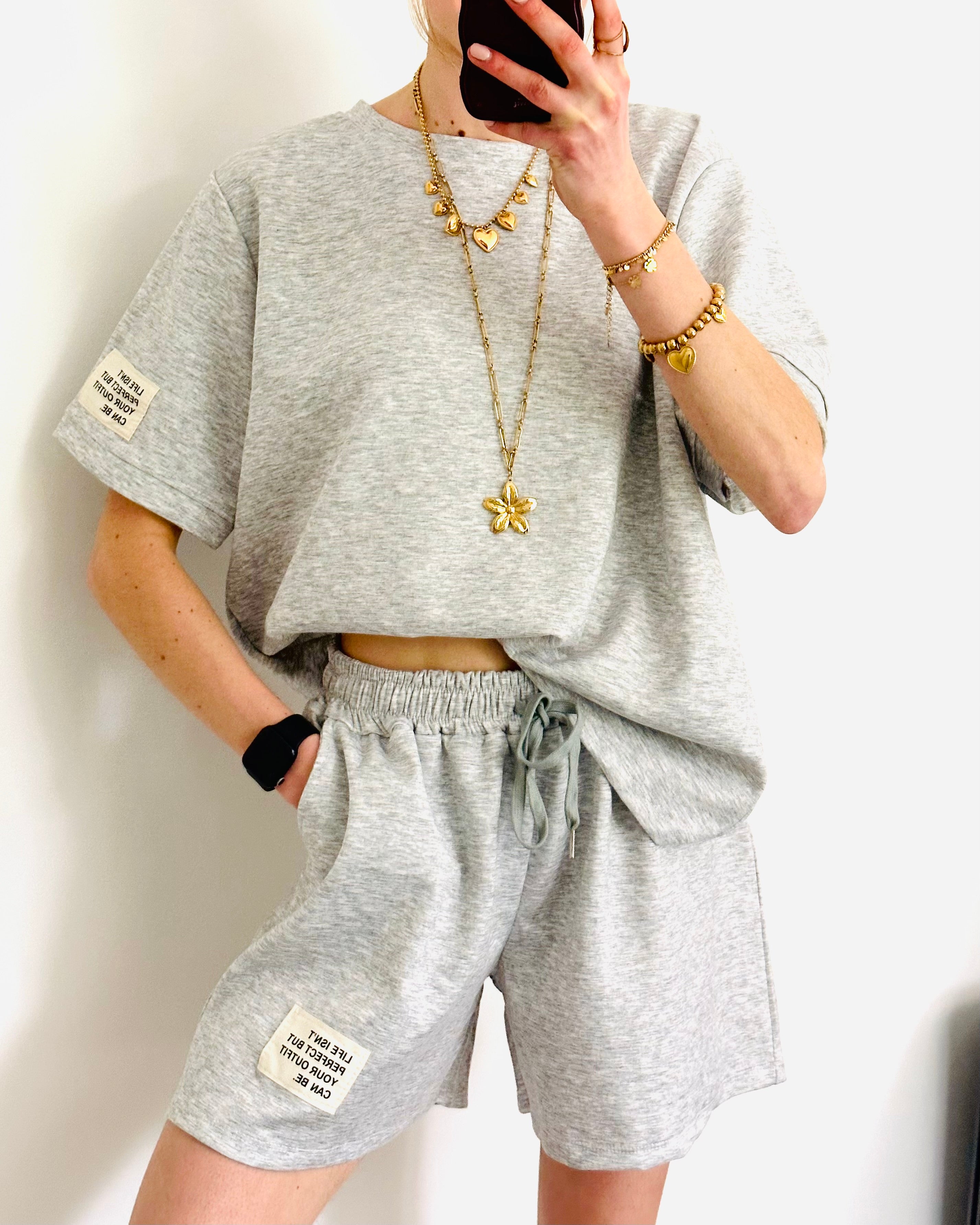 Oversized amy set short grey