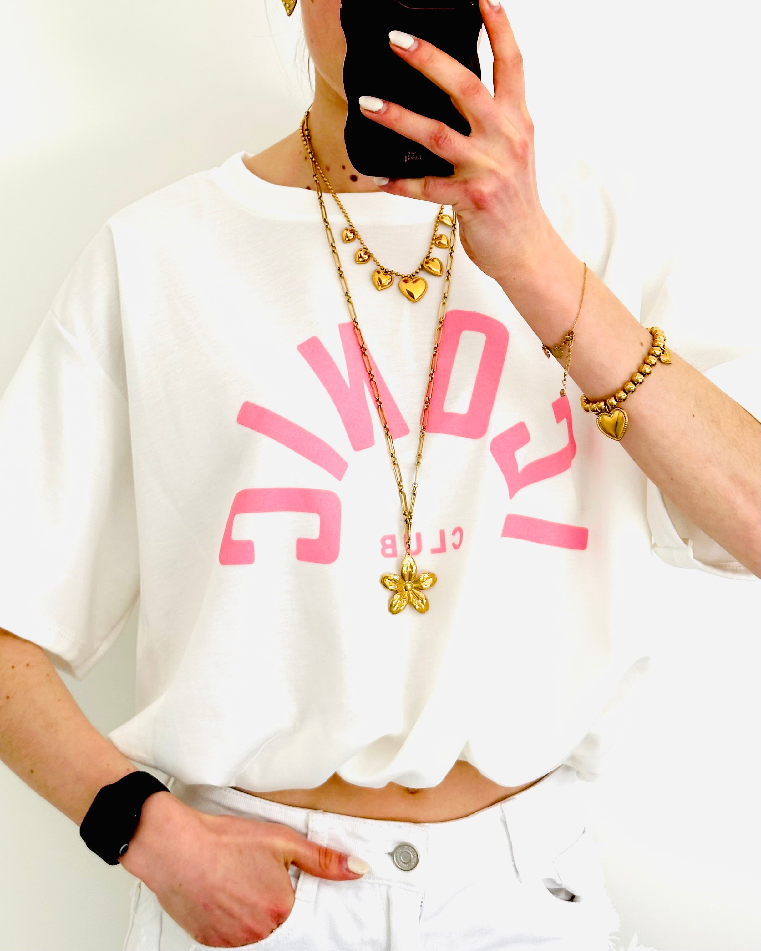 Soft fit top iconic white