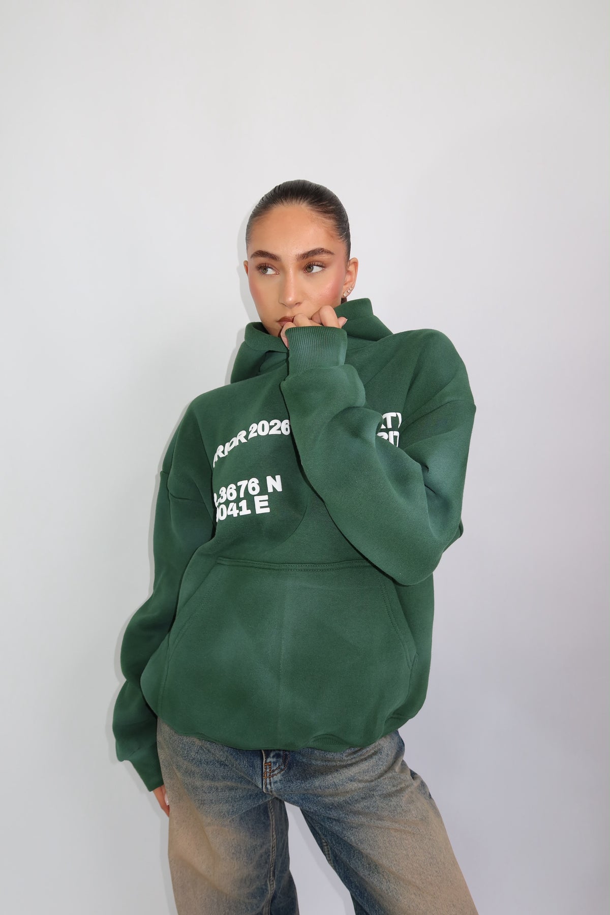 Priority hoodie ~ cloud green