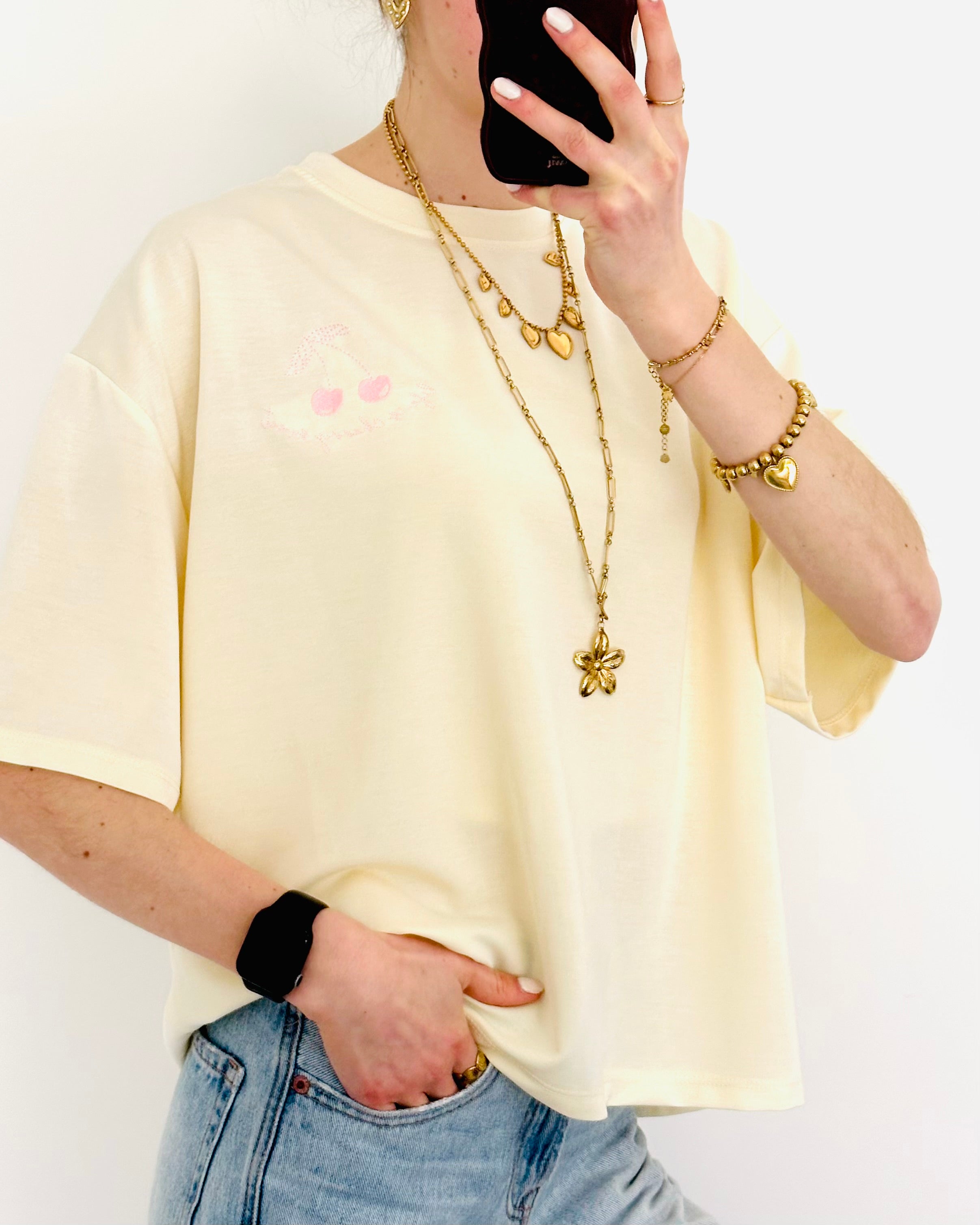 Britt cherry oversized shirt yellow