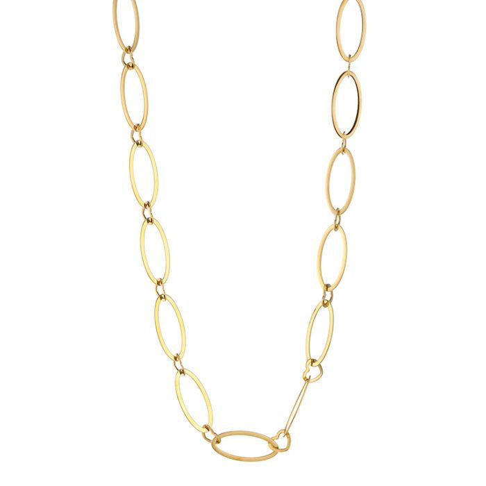 Lange schakel ketting goud