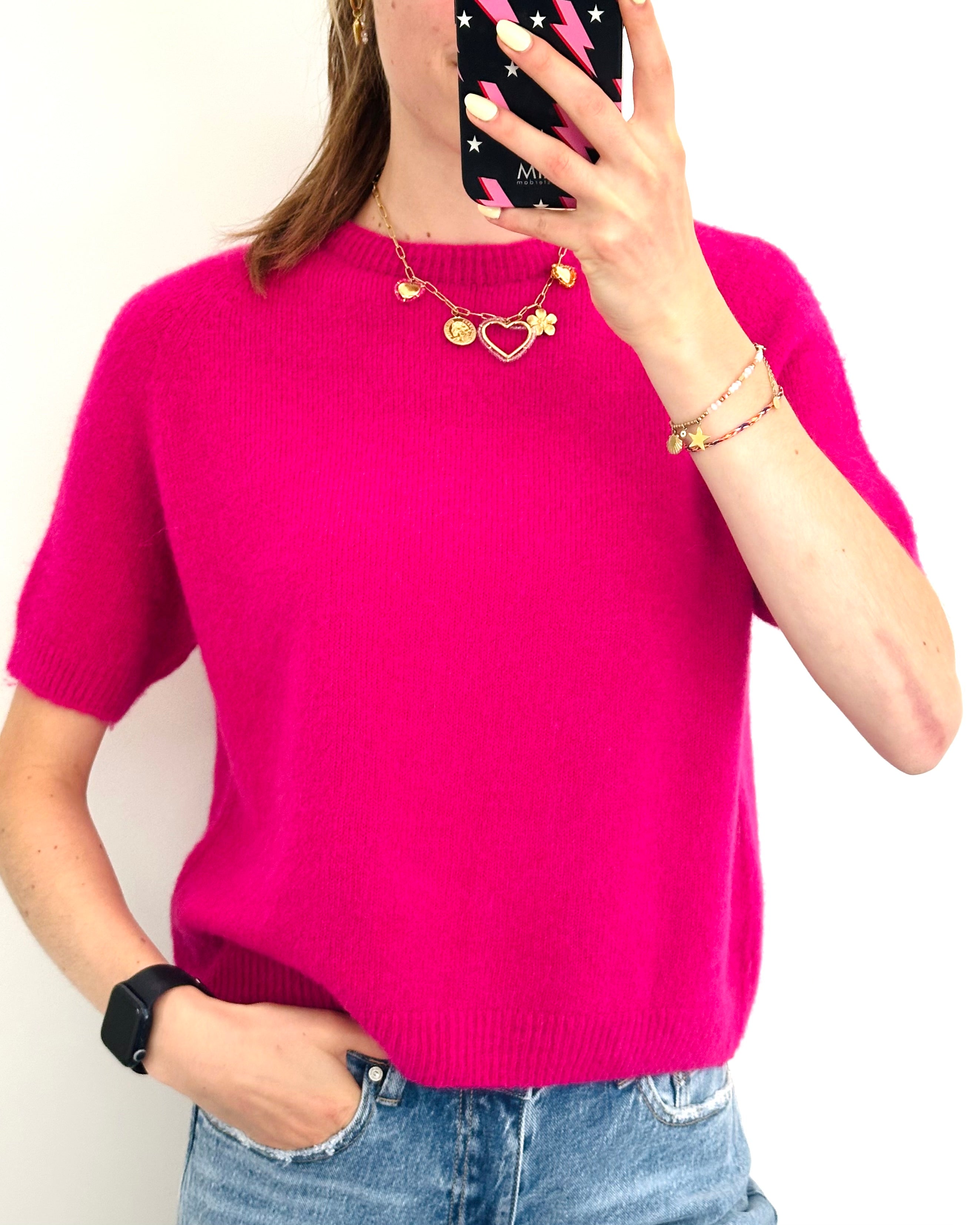 Haut confortable fuchsia