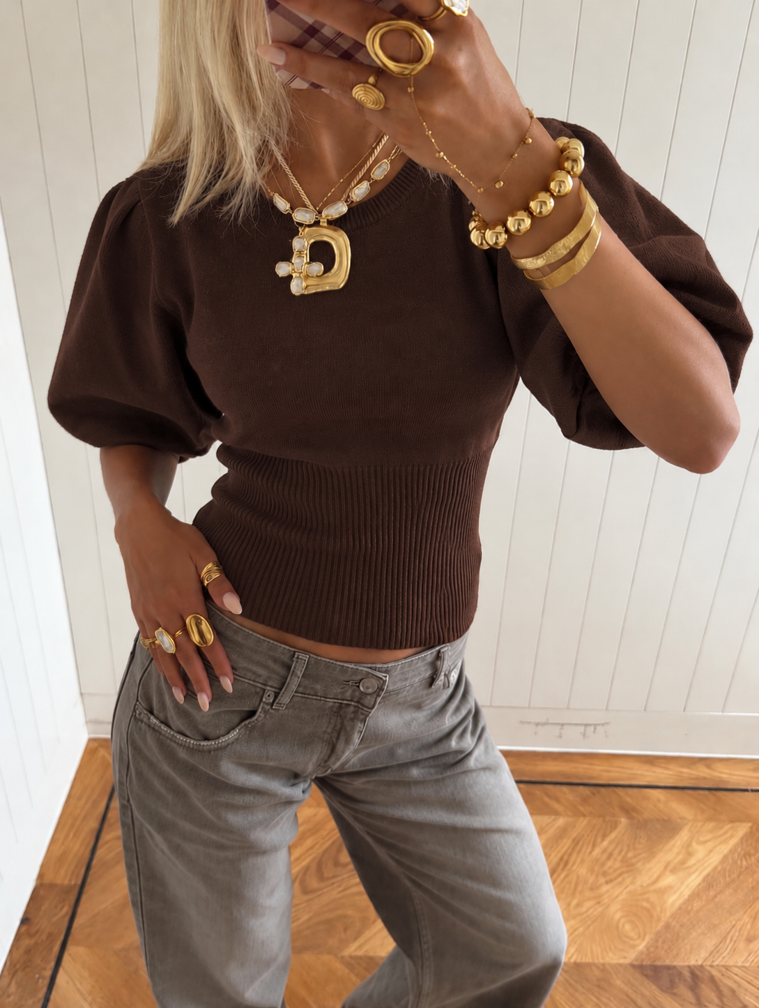 Solene top Brown