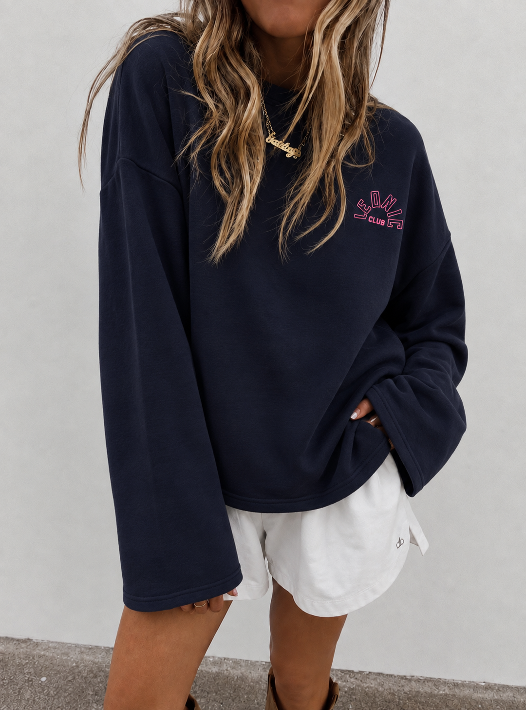 Iconic club sweatshirt navy pink