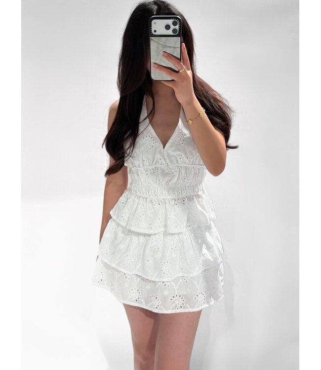 Lace top halter white
