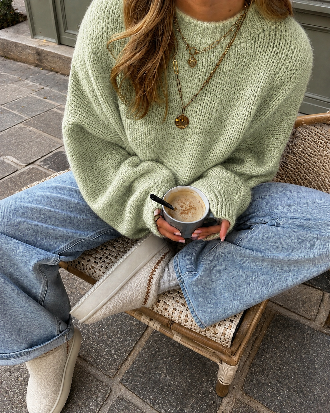 Comfy trui pistachio