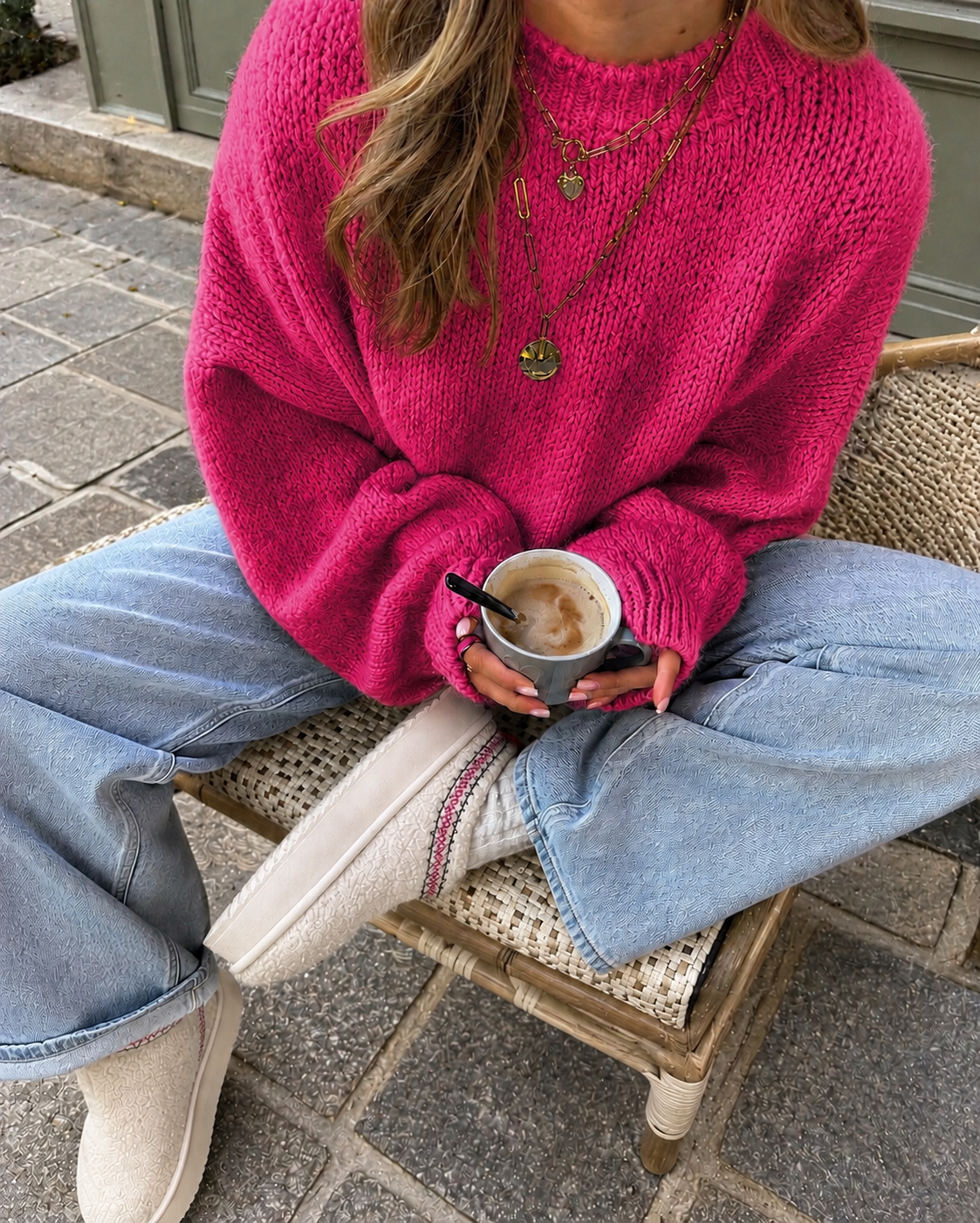 Comfy trui fuchsia