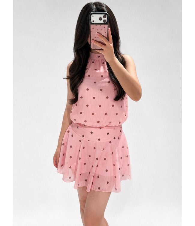 Polka dot playsuit pink bordeaux