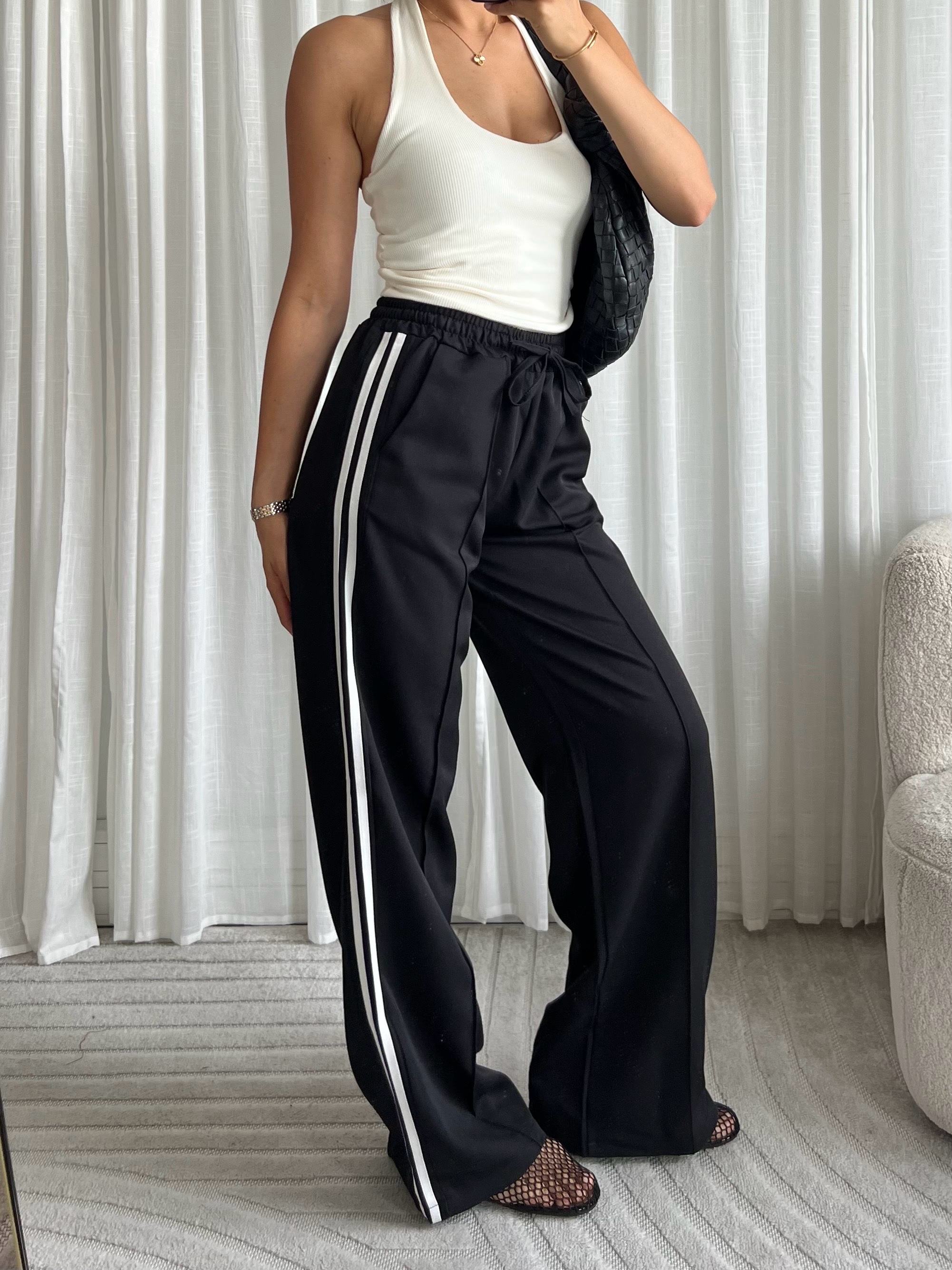 Limited striped pants zwart