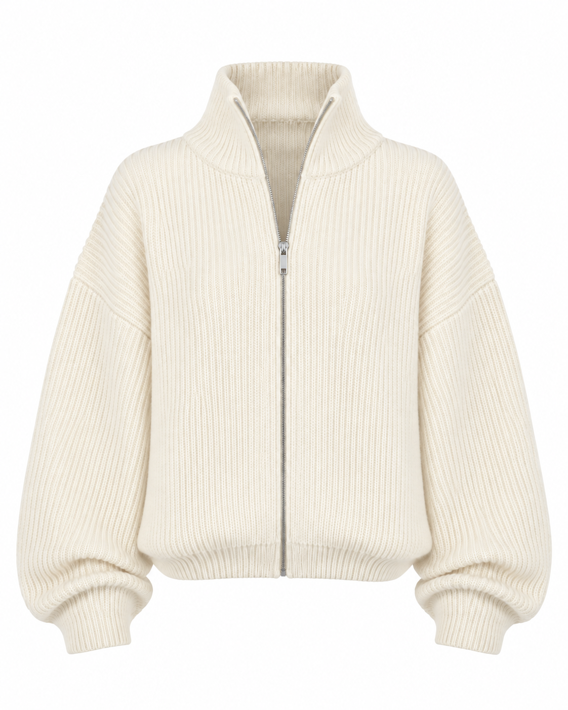 Essential Zip Knit cream