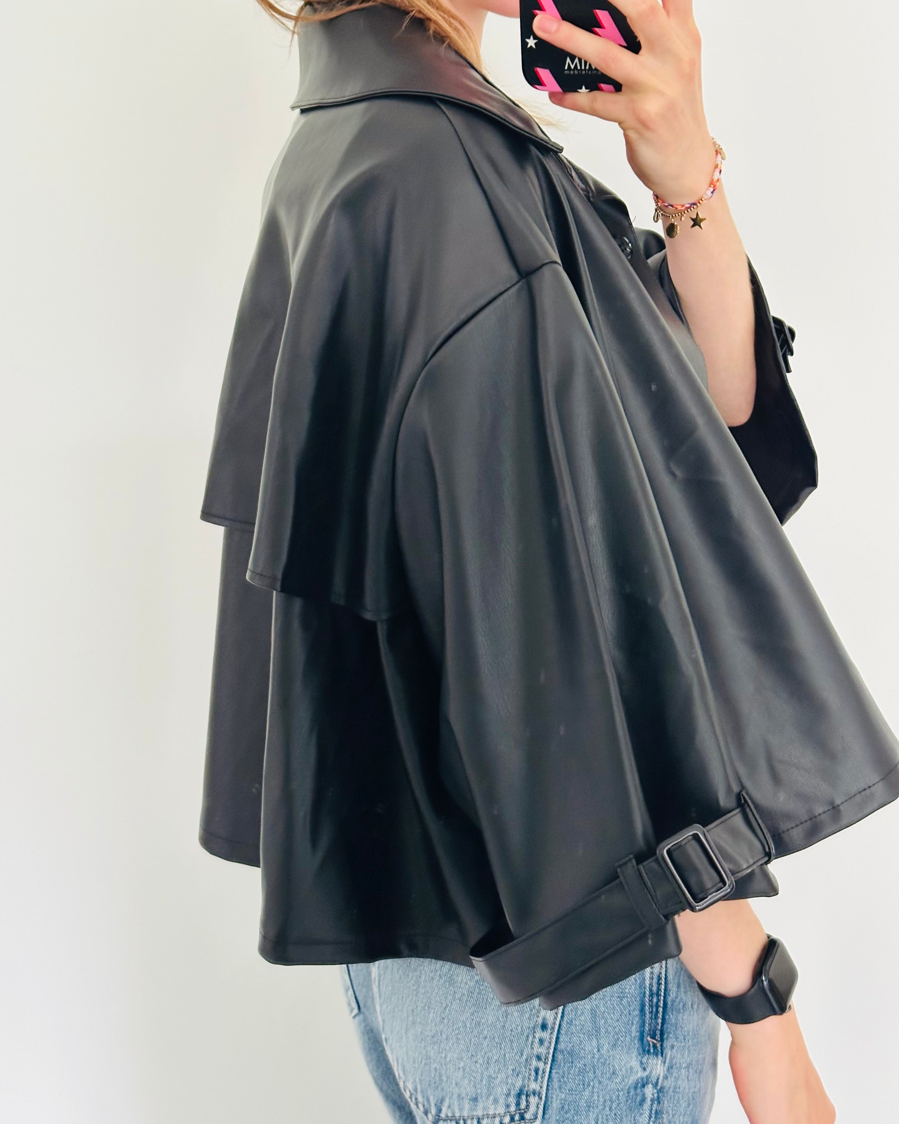 Ruby jacket zwart leer
