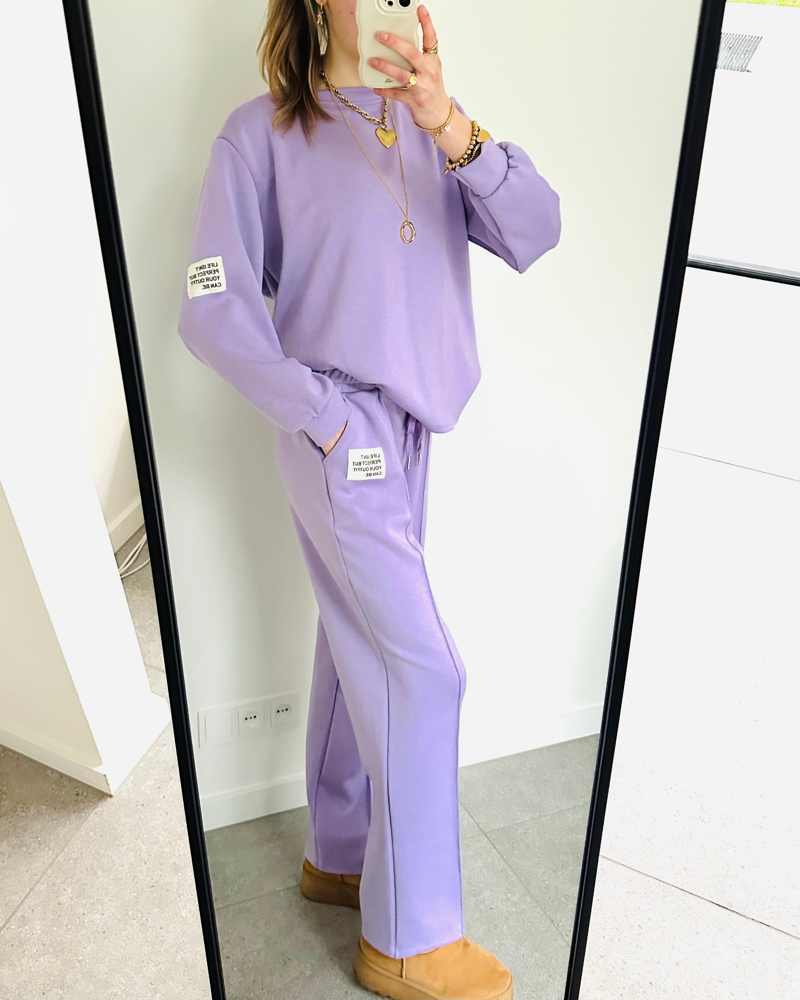 Oversized amy set lange mouw purple