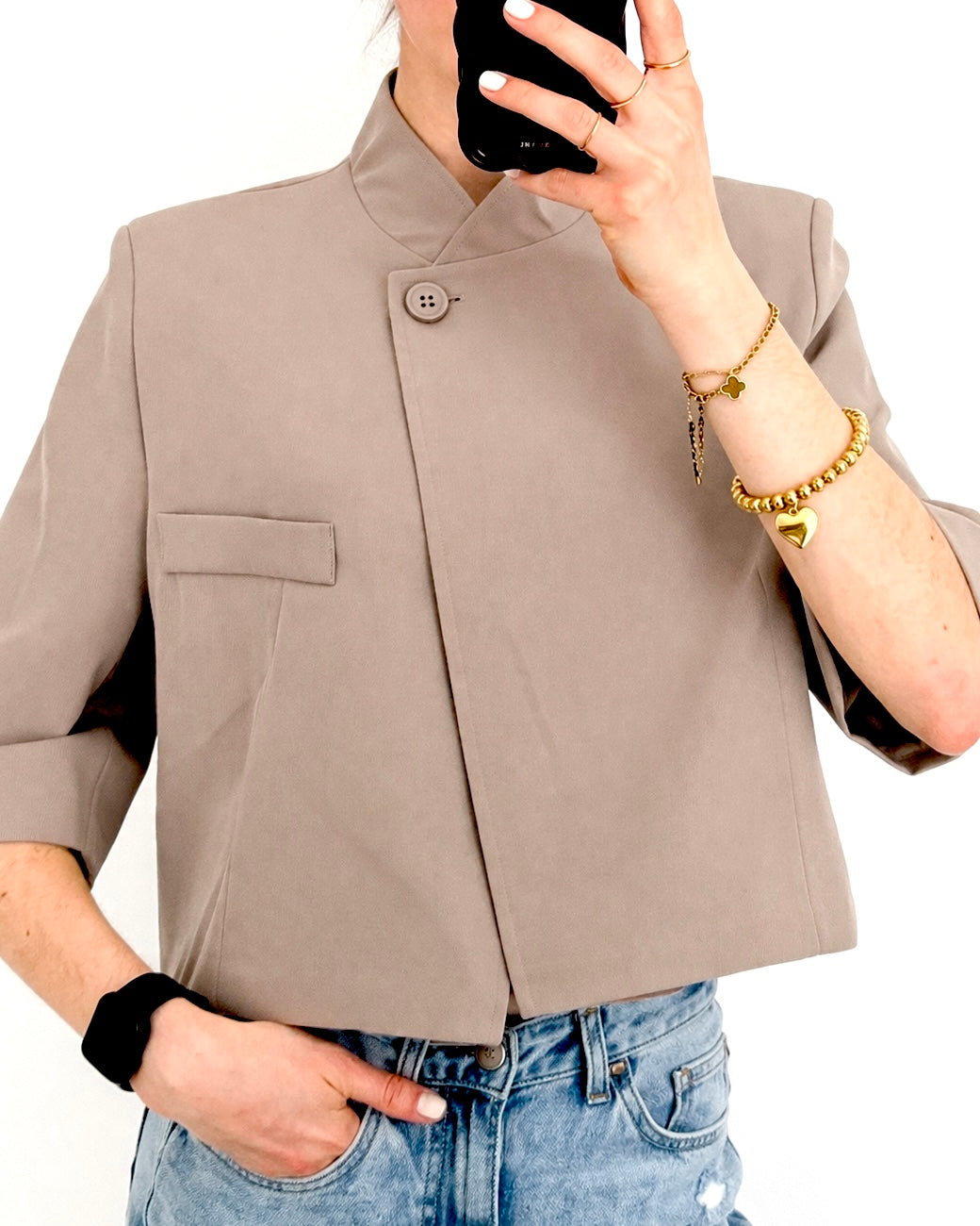 Blazer top taupe