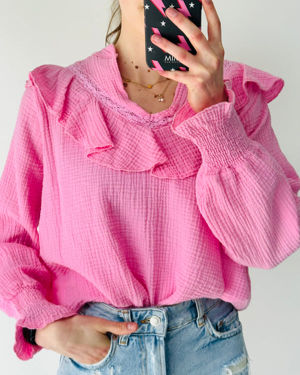 Flora blouse pink