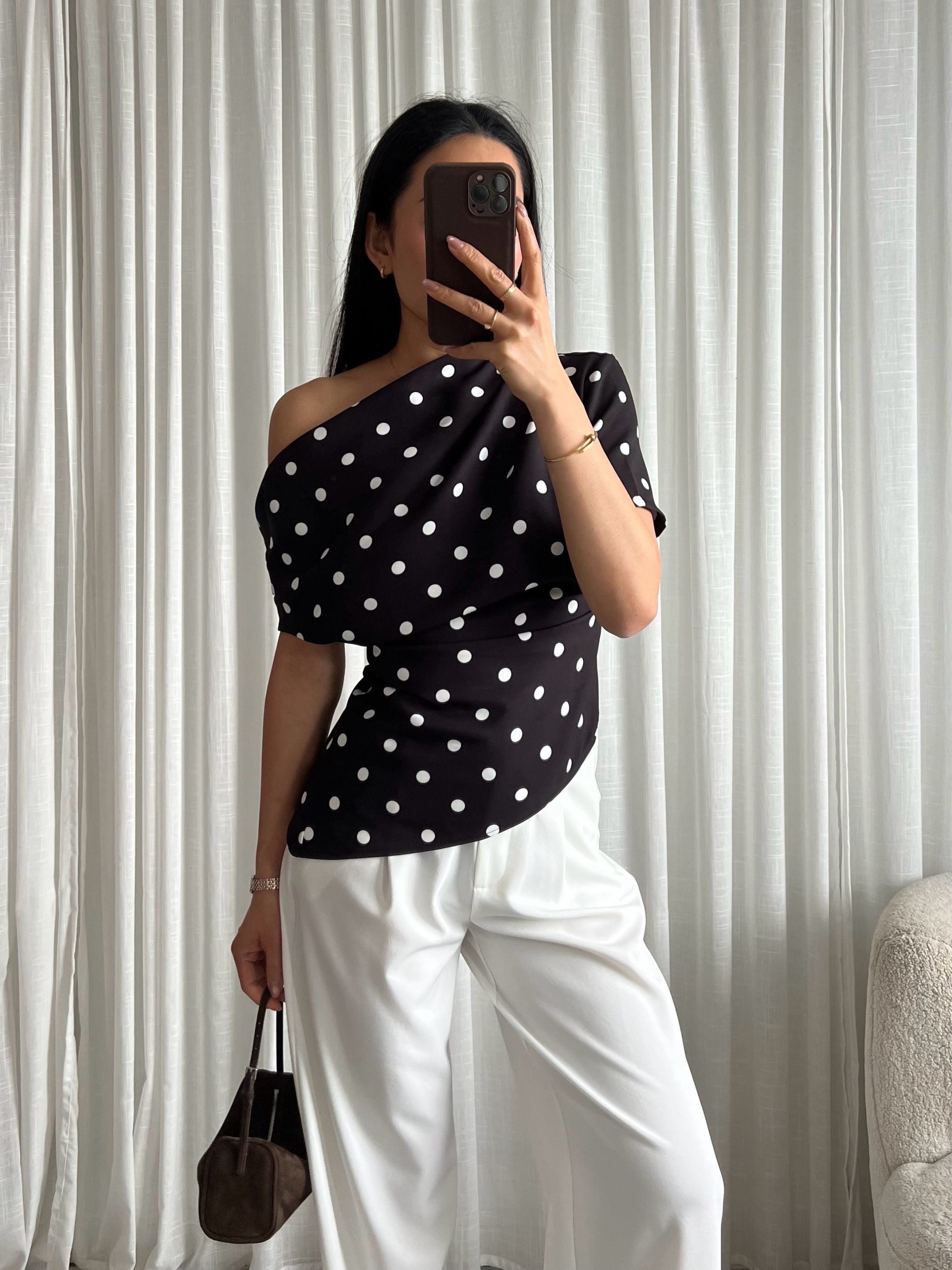 Midnight dot top zwart