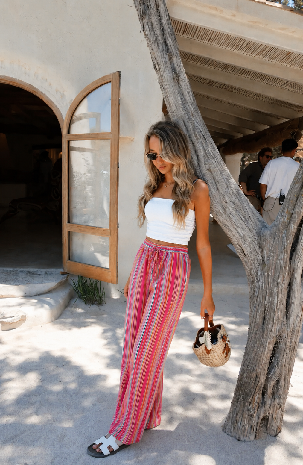 Summer pants striped multi colour