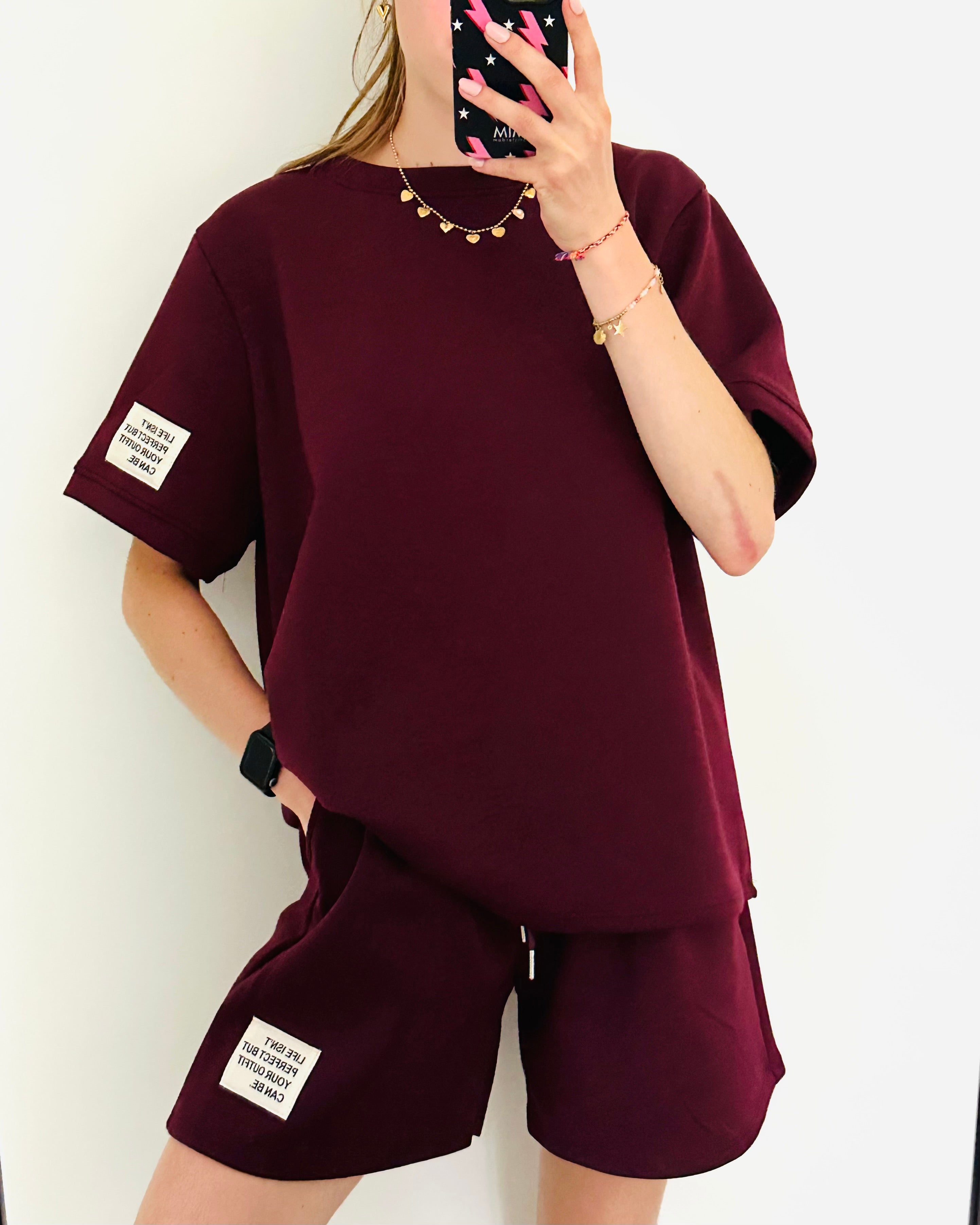 Ensemble Amy oversize Bordeaux