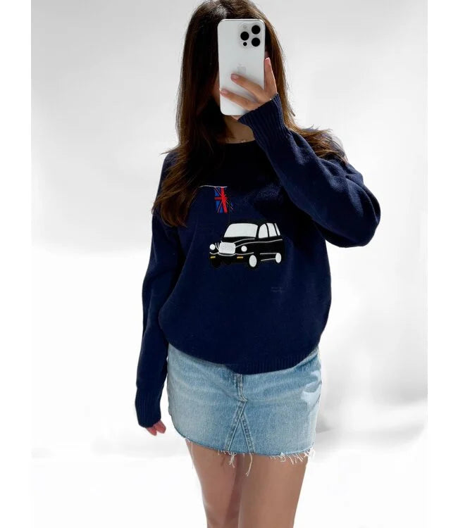 London taxi sweater navy