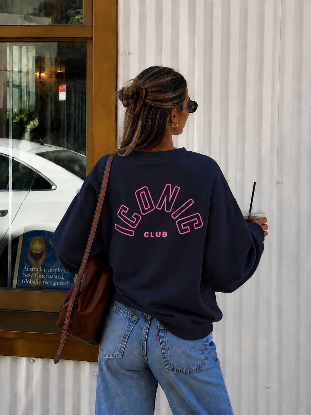 Iconic club sweatshirt navy pink