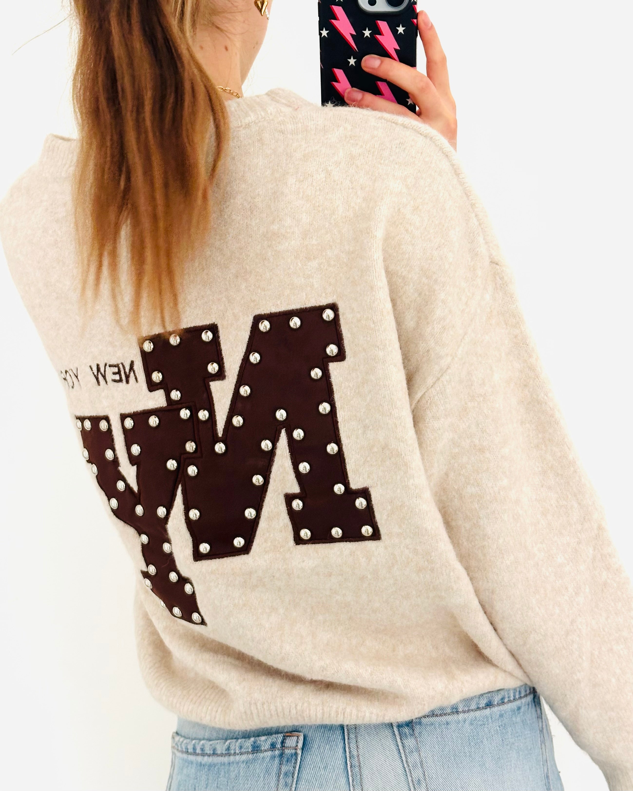 LIMITED New York trui studs brown