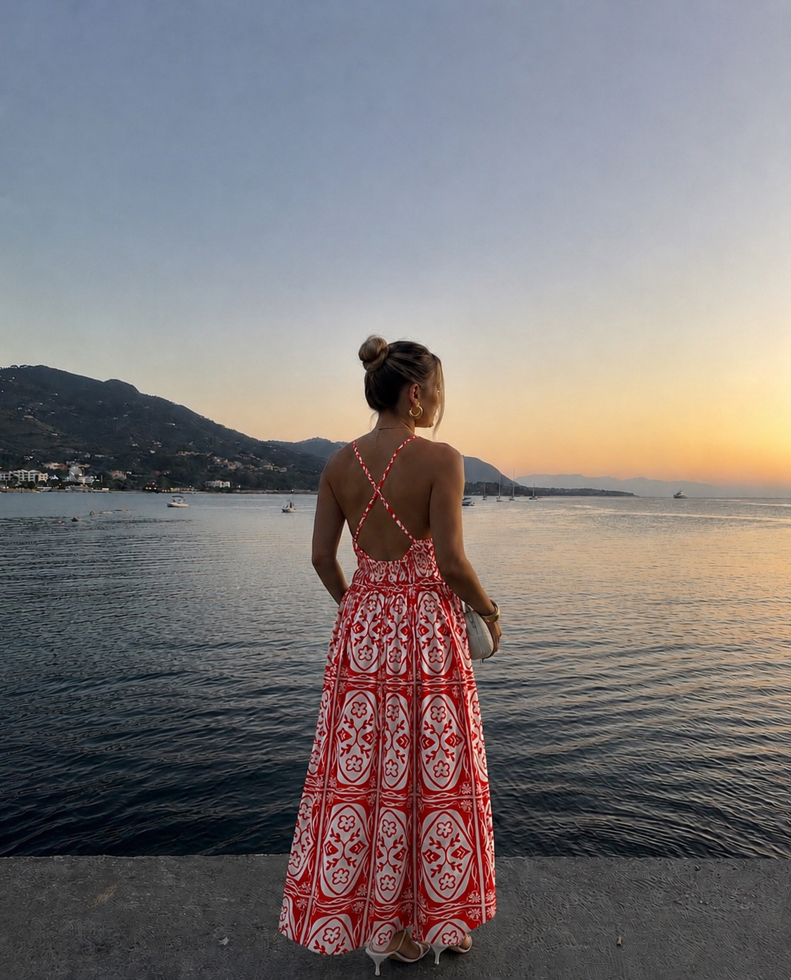 Mykonos summer dress red