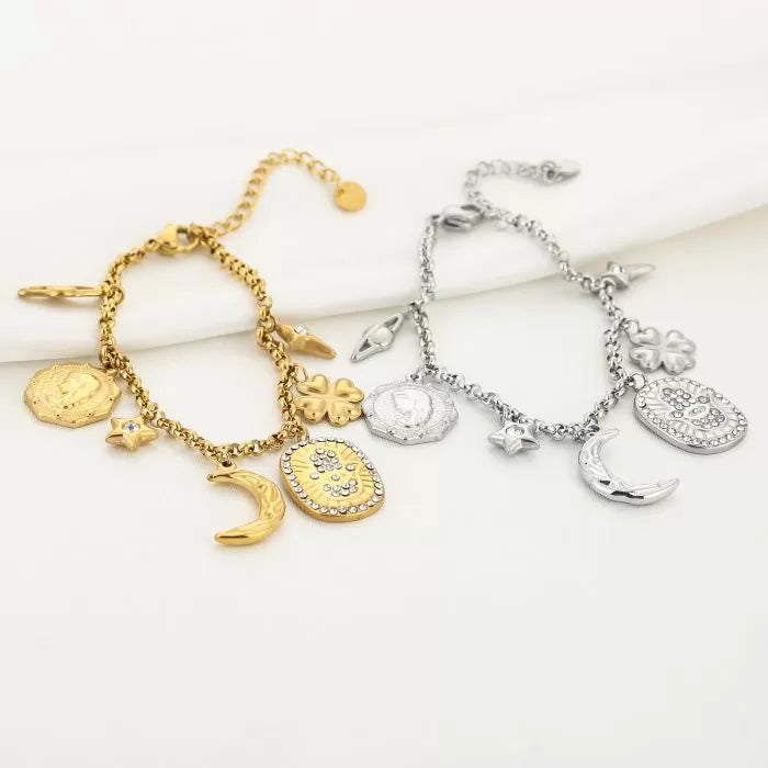 Shine bright charm bracelet silver