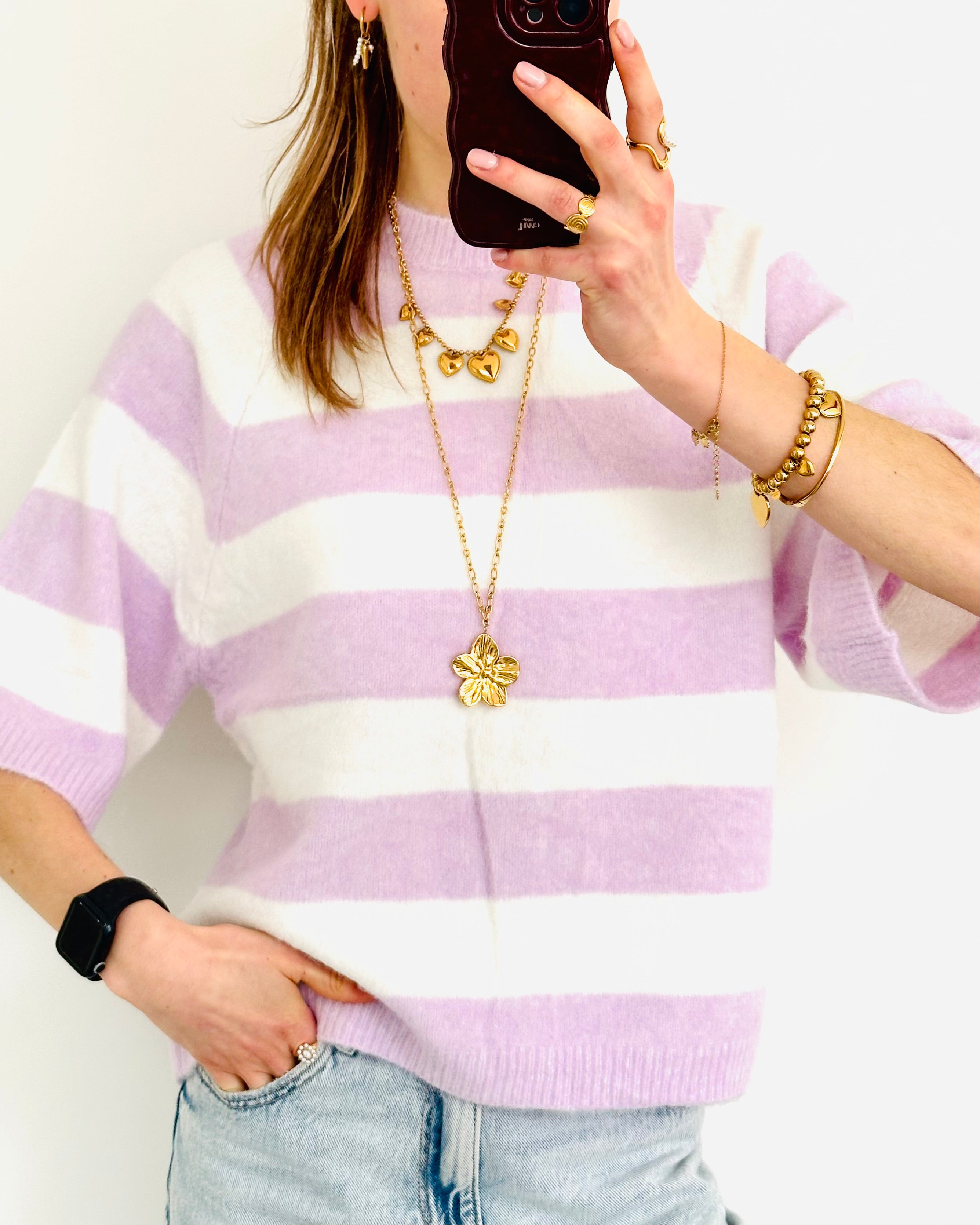 Roxie knit striped purple