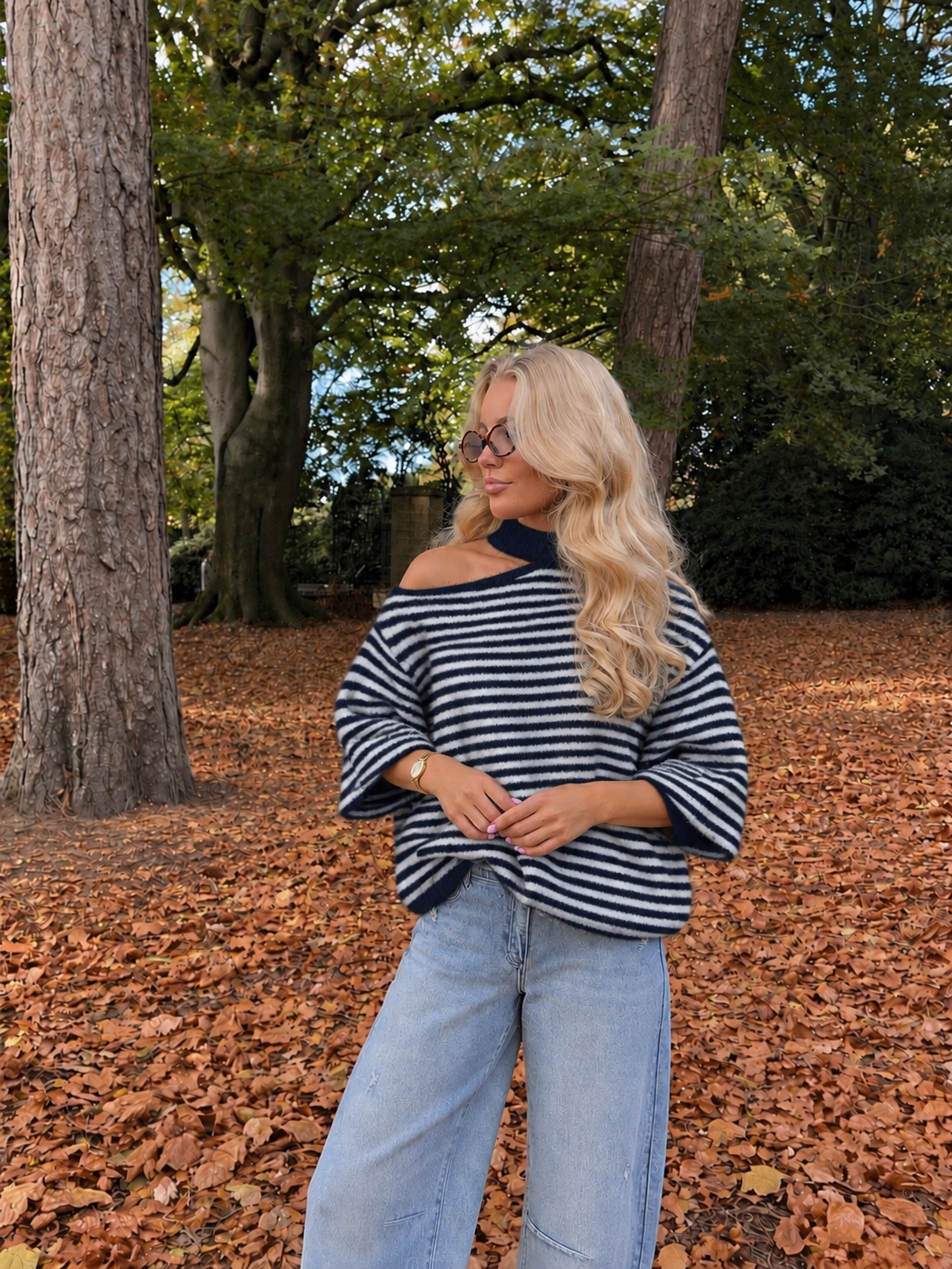 Chloé Choker Knit striped blue
