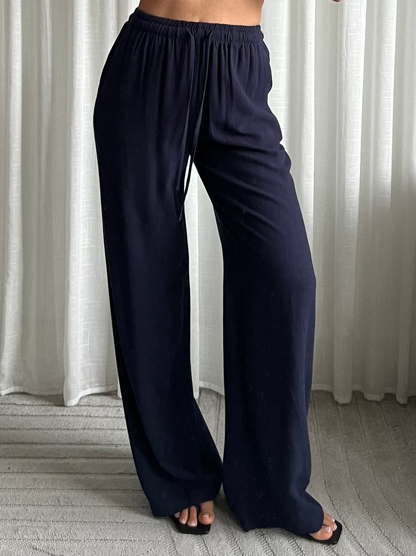 Linnen pants navy
