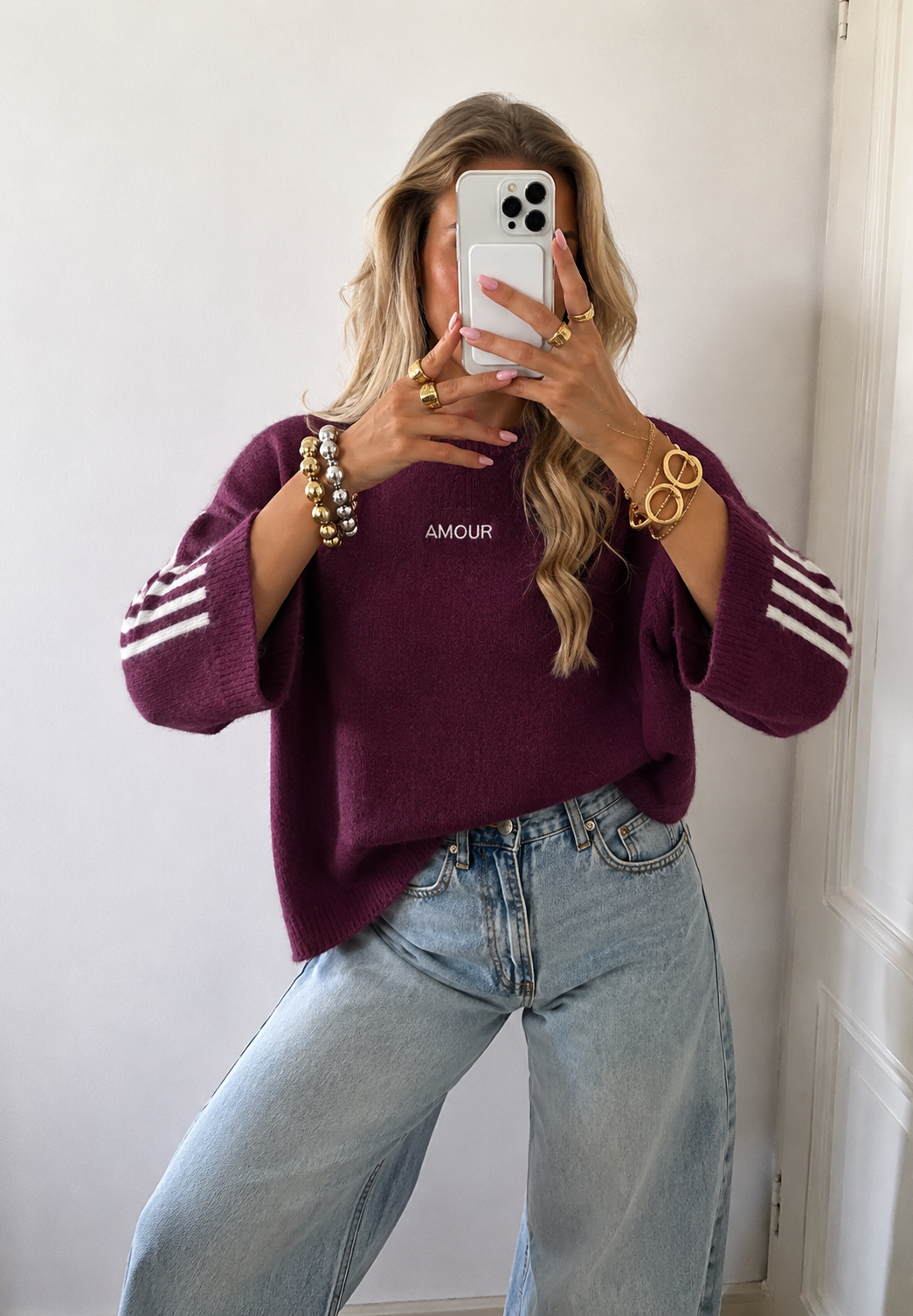 Amour knit maroon