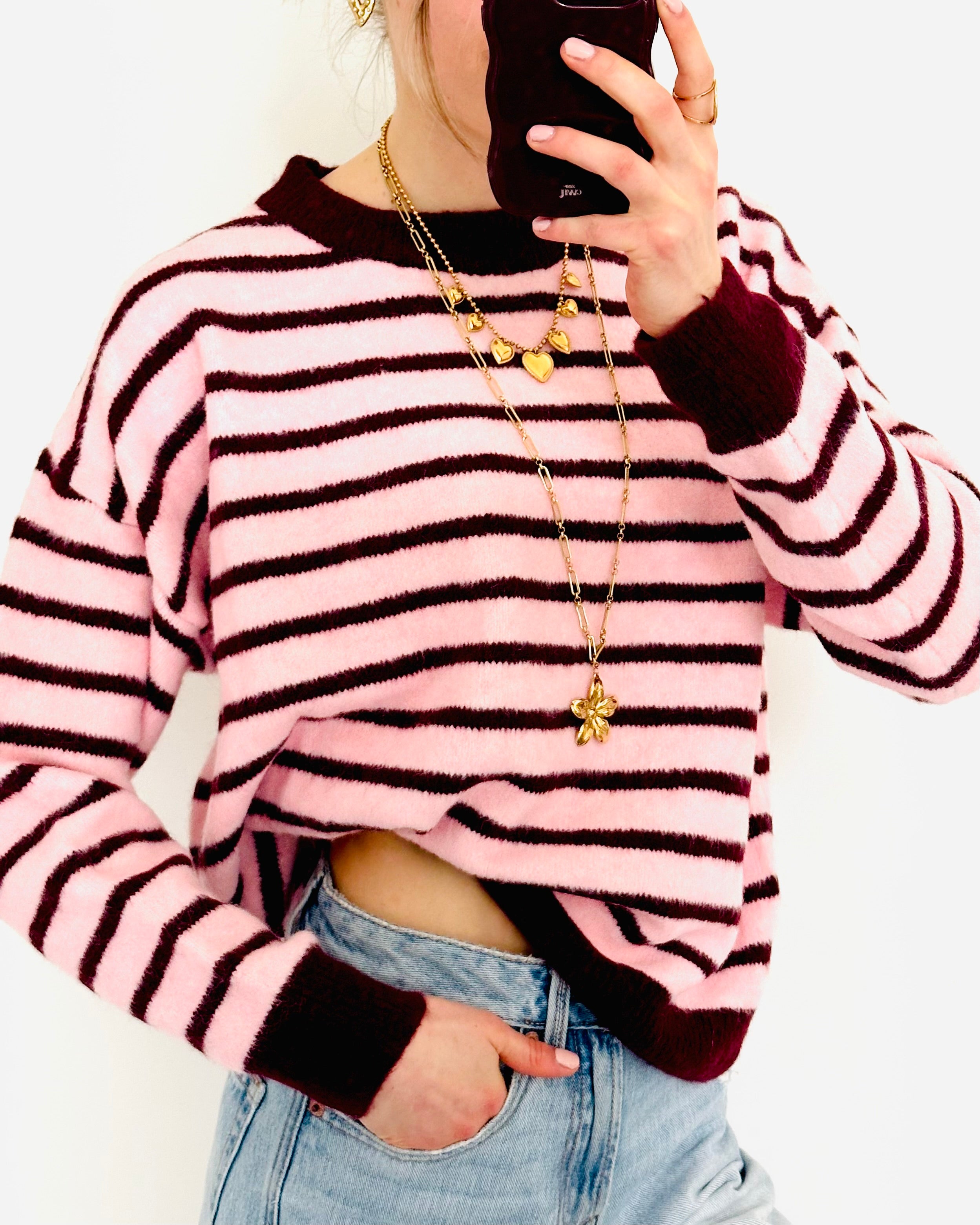 Stockholm sweater pink bordeaux