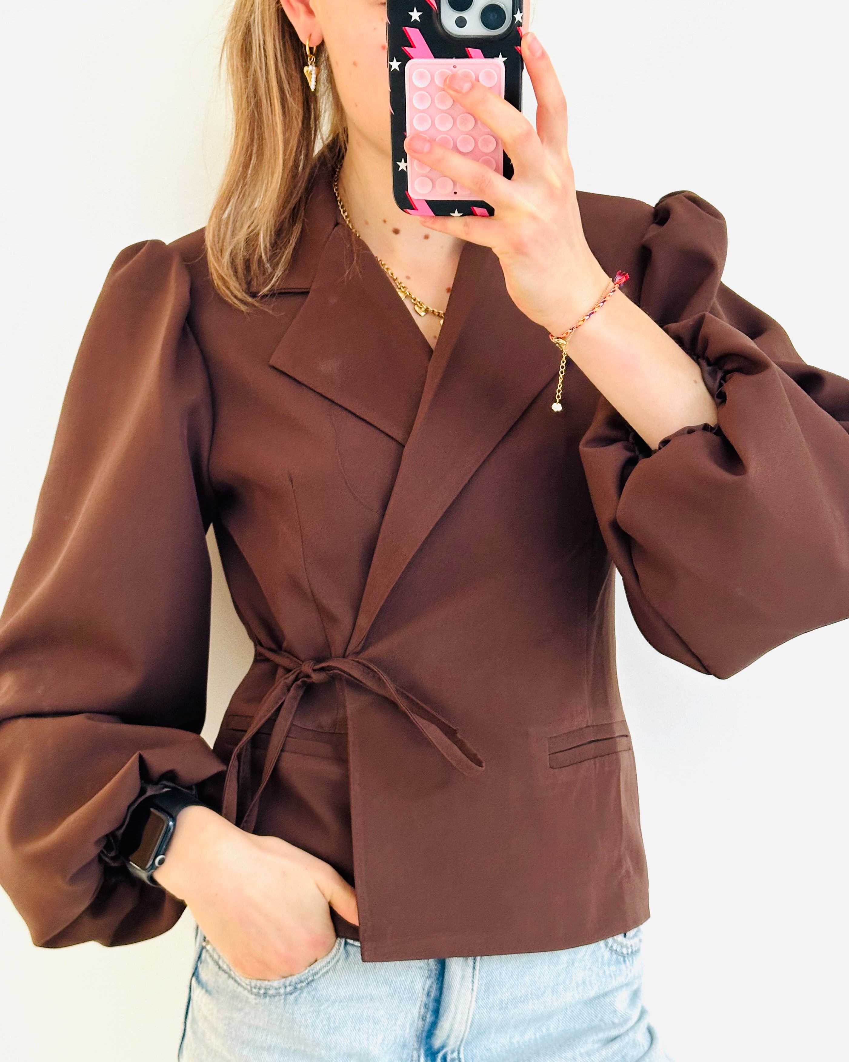 Elin wrap blazer bruin
