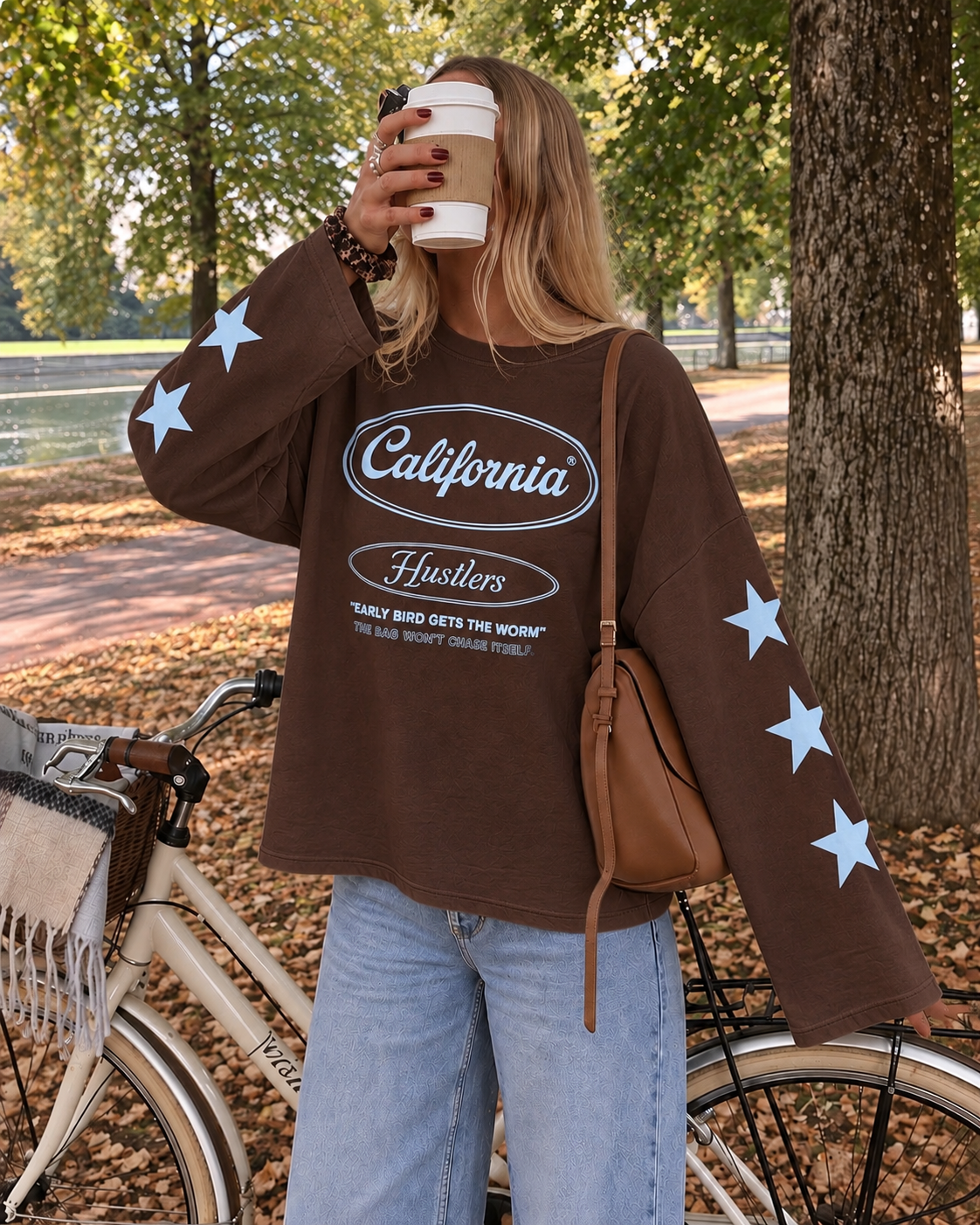 California sweatshirt brown blue
