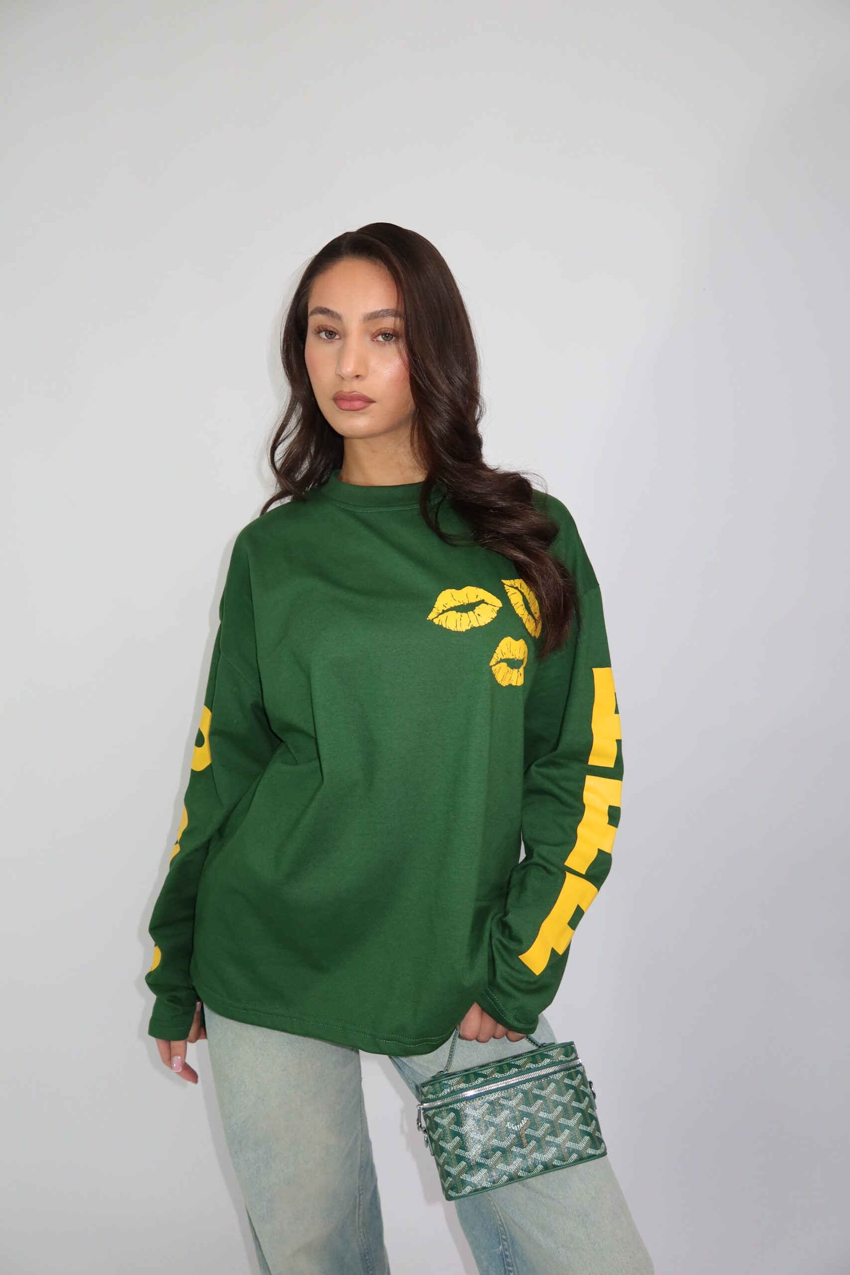 Priority kiss longsleeve green yellow
