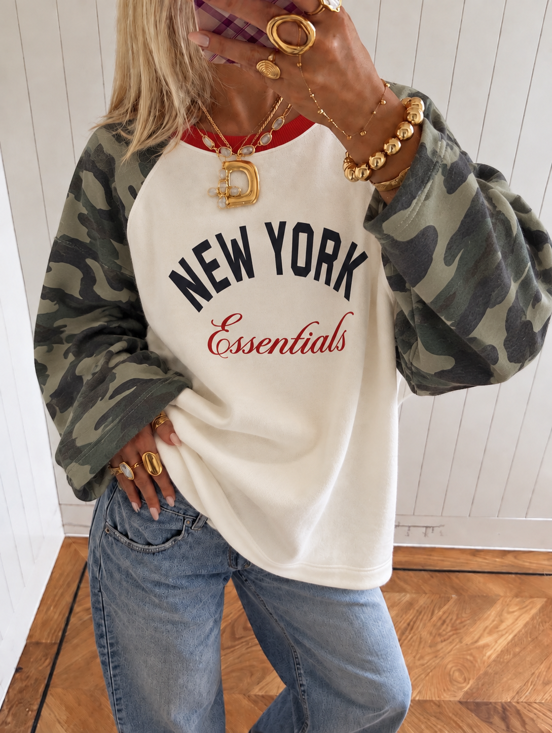 New York Camo sweatshirt red