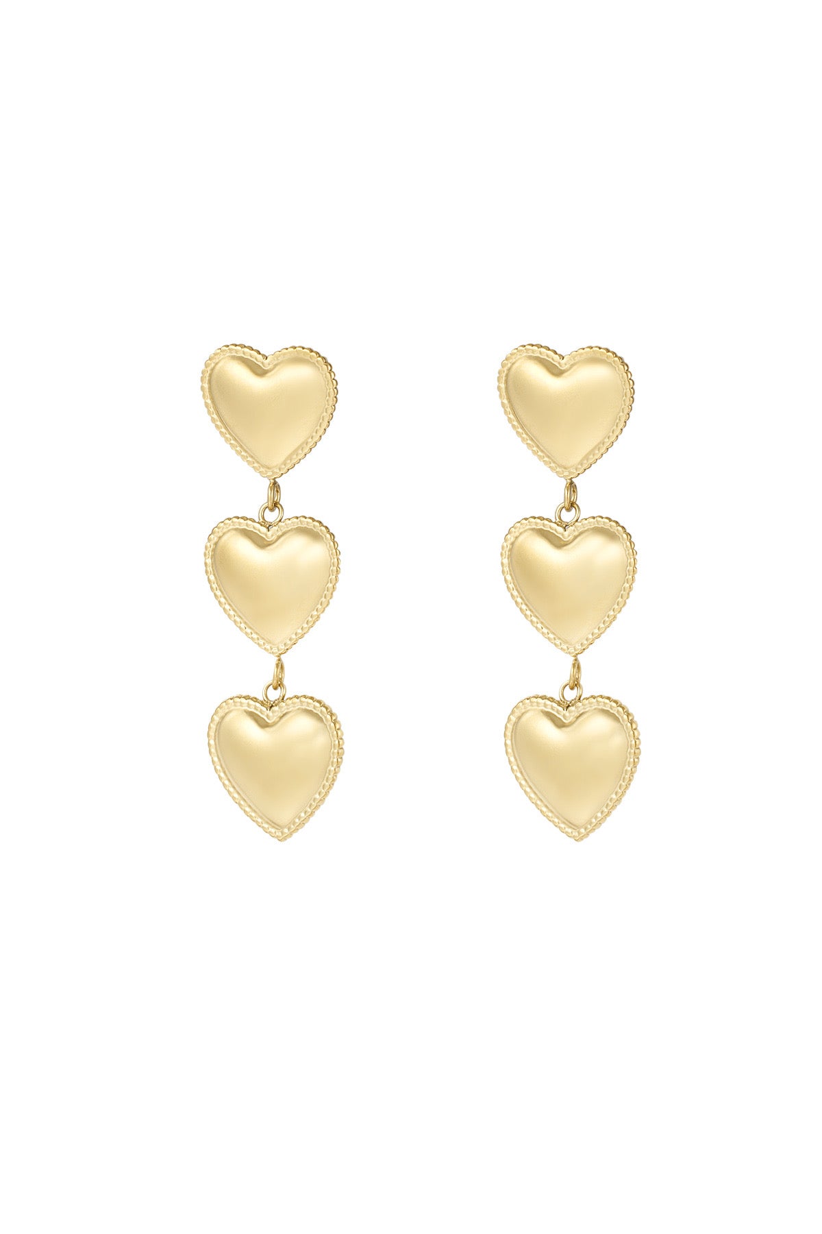 Boucles d'oreilles 3 coeurs en or