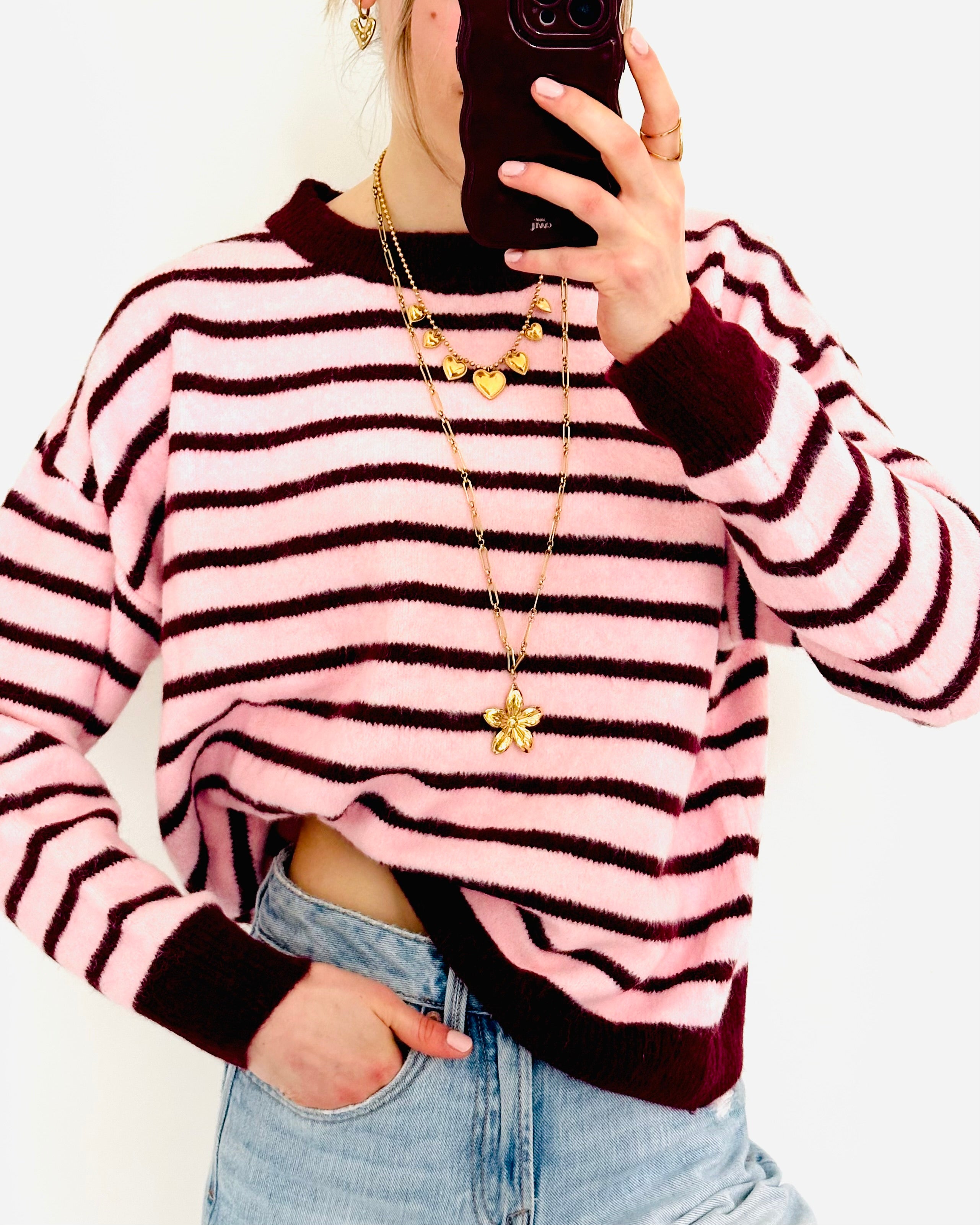 Stockholm sweater pink bordeaux