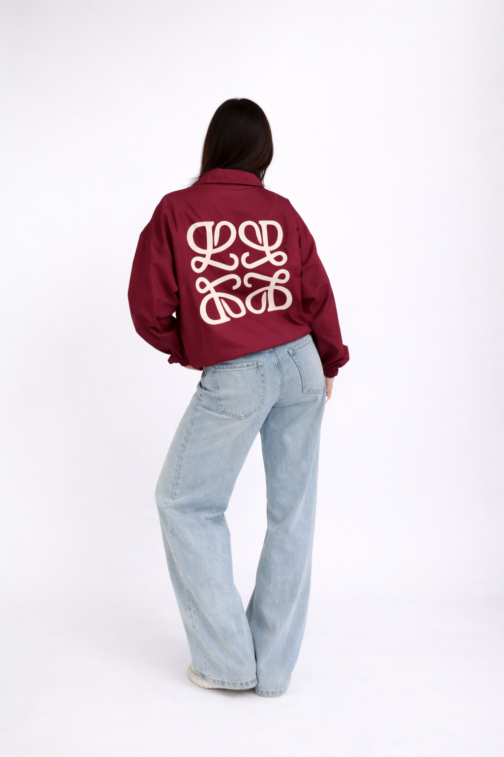 Monogram windjacket bordeaux