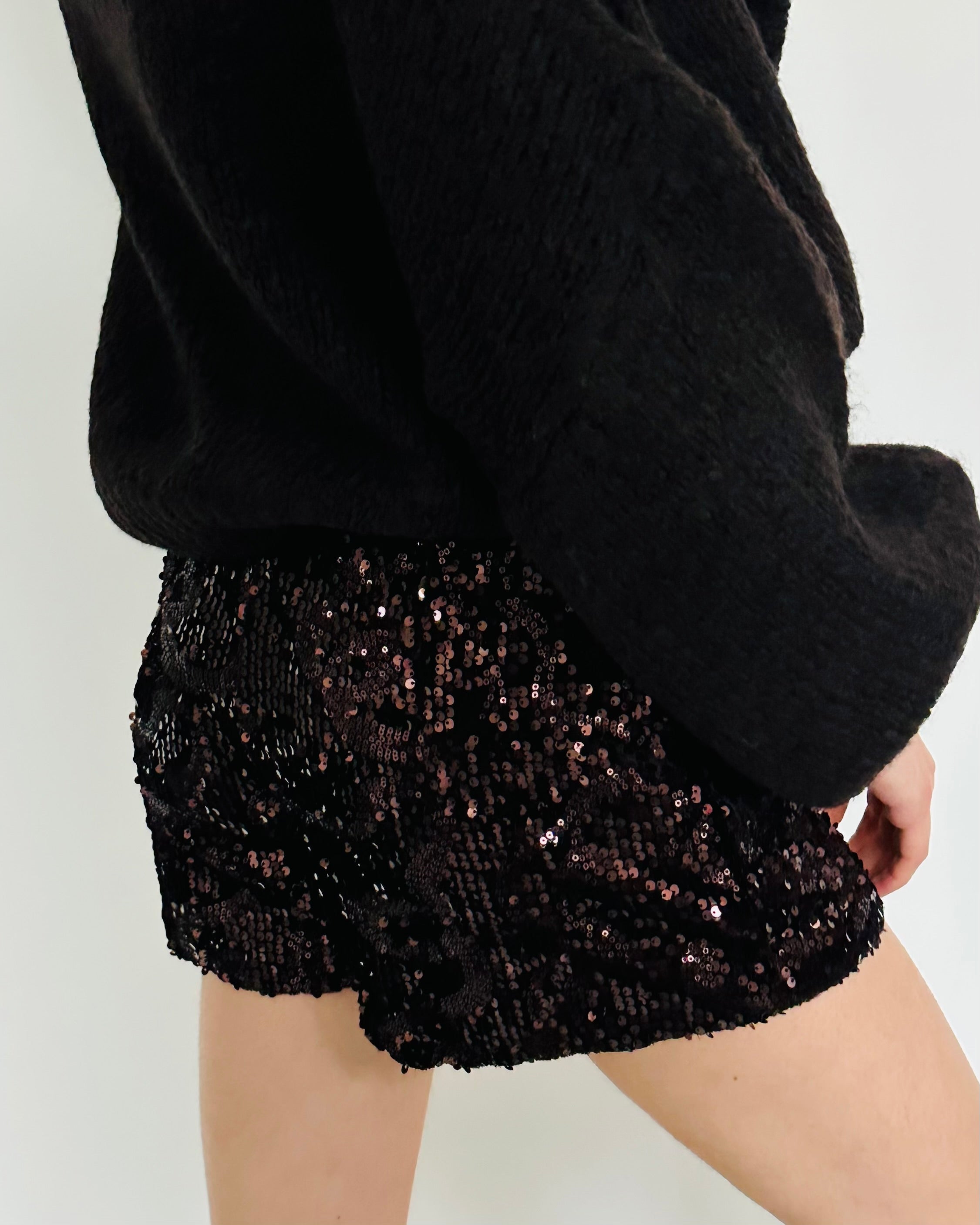 Glitter broekrokje coffee