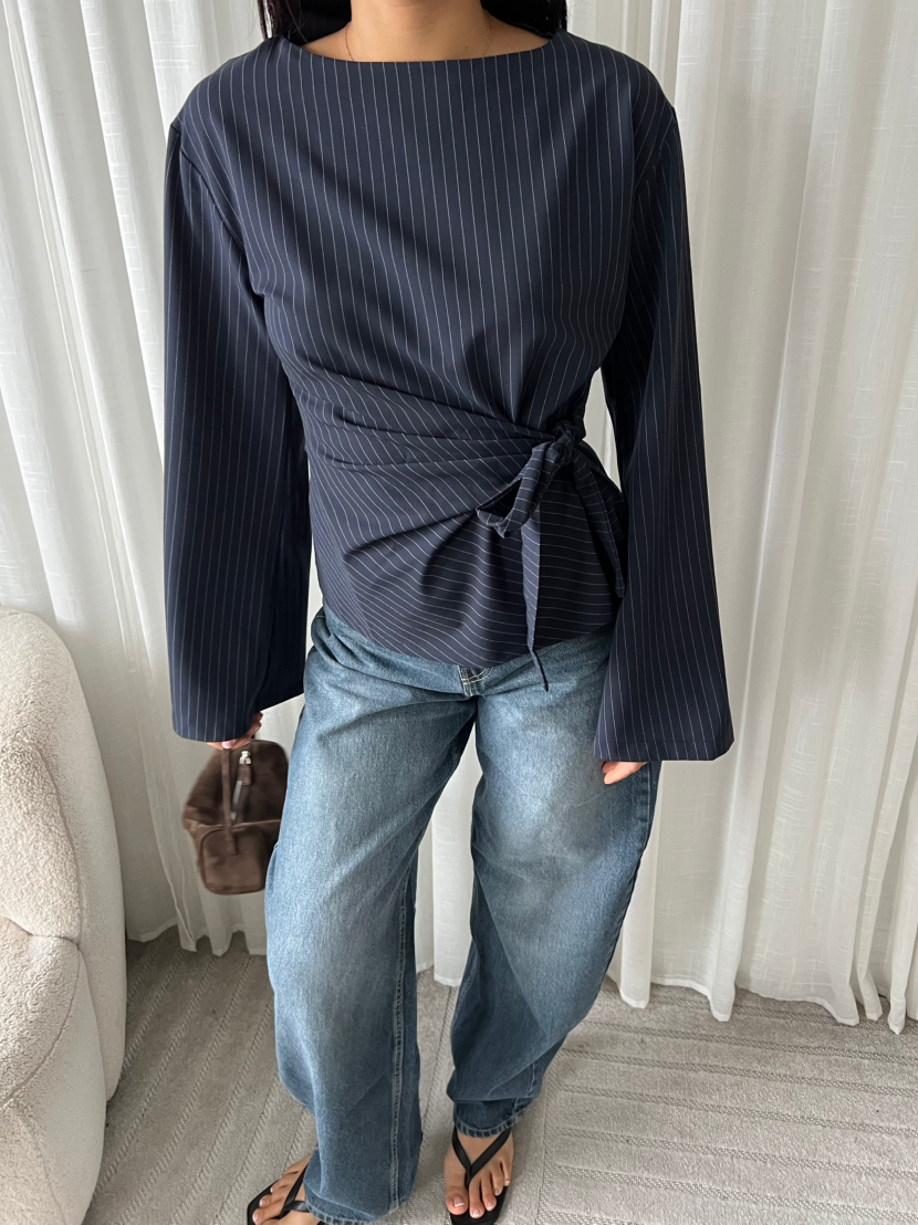 Dana deluxe top stripe navy