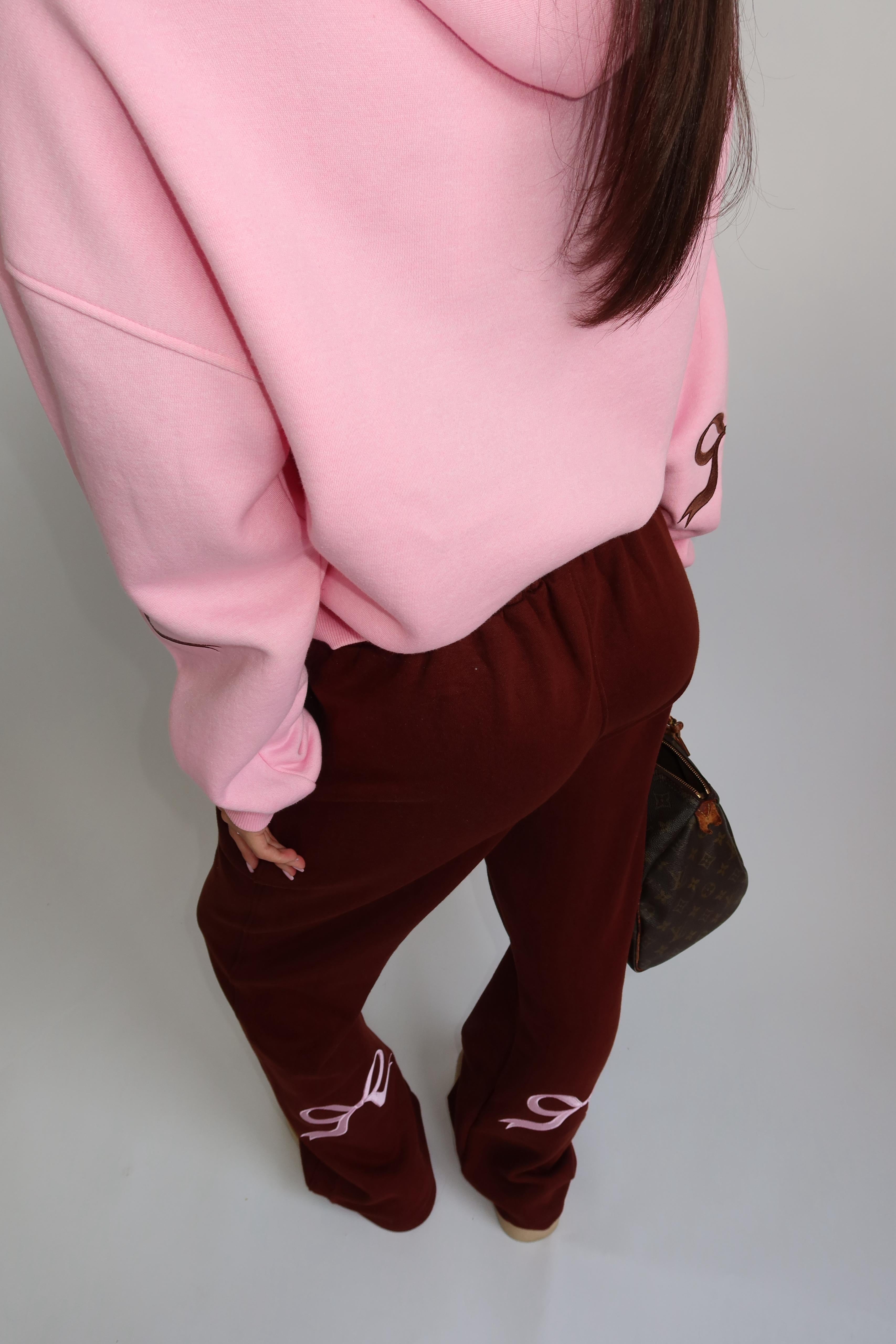 Strikjes joggingsbroek bordeaux